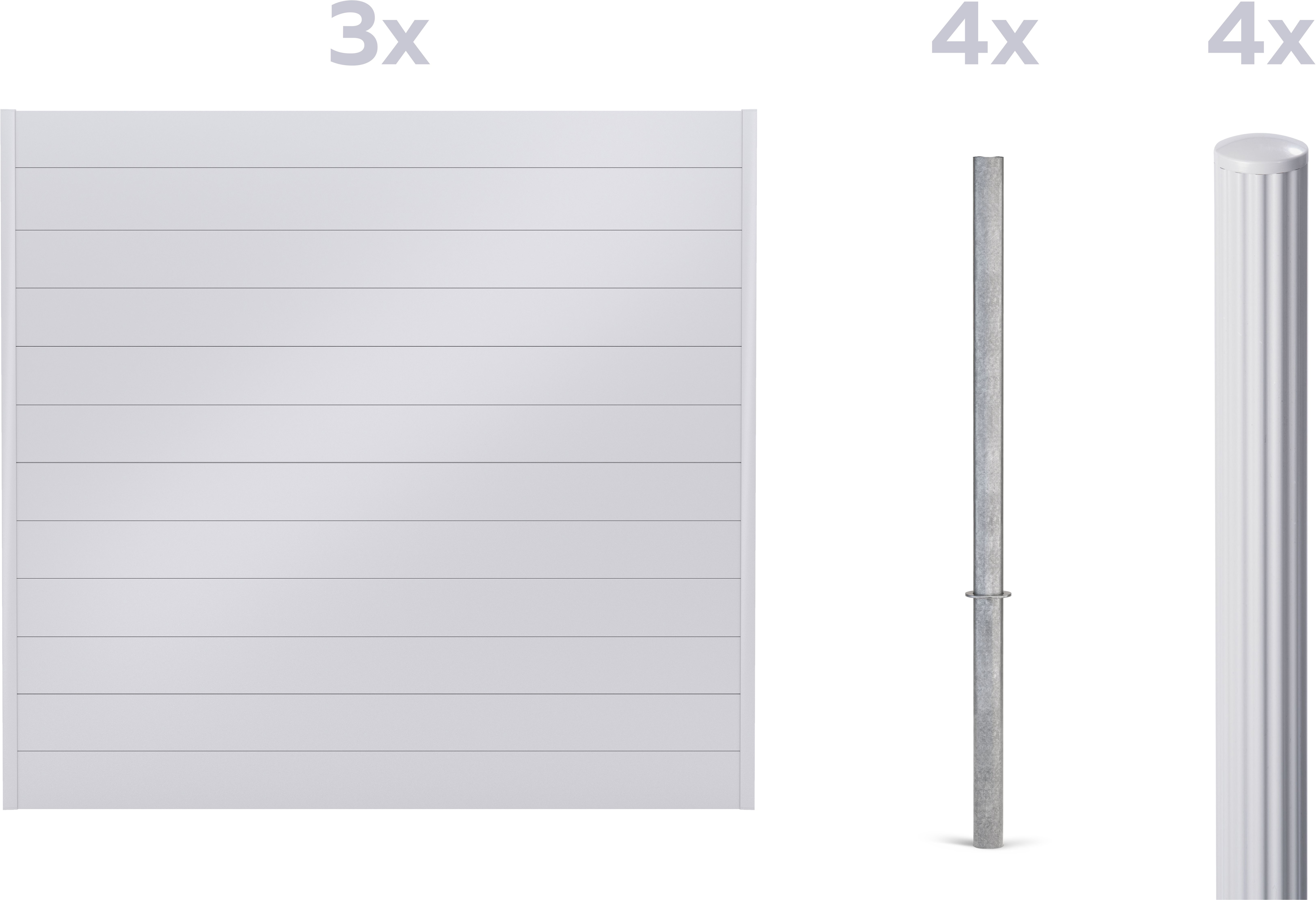 Alberts Dichtzaun "Palitio, Profilhöhe 150 mm" Aluminium, verschiedene Dekore und Längen