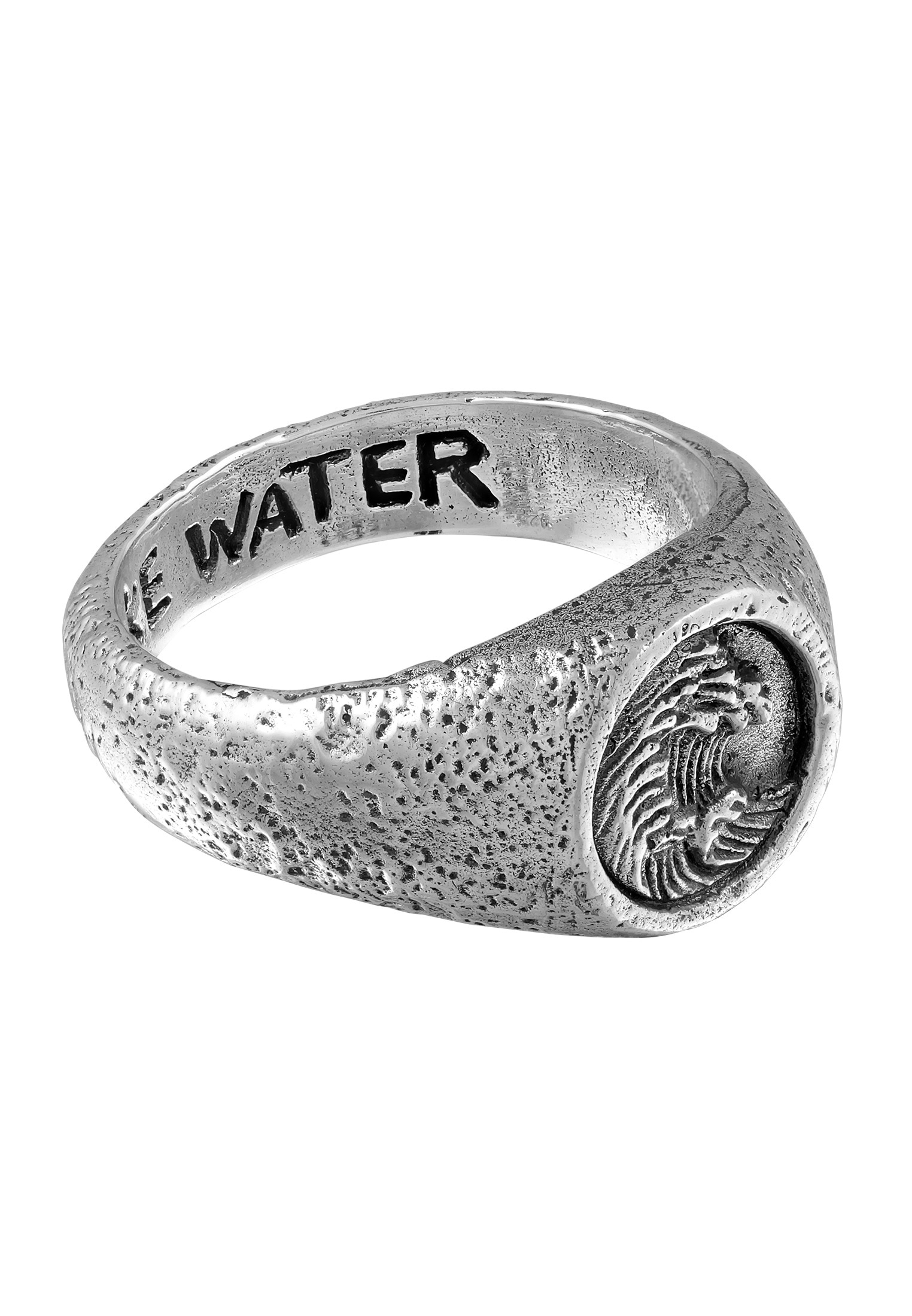 HAZE & GLORY Silberring »Ring Siegelring - Be like Water Wellen 925 Silber«