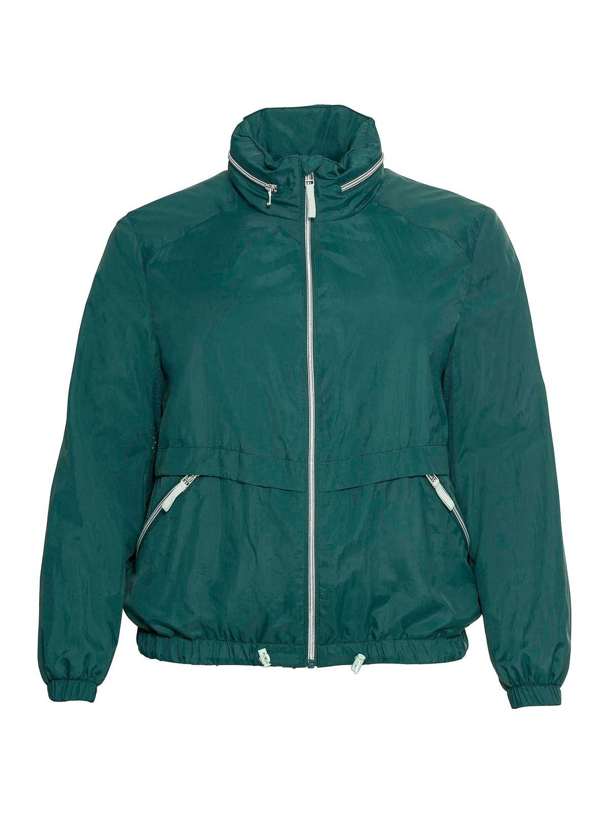 Sheego Outdoorjacke »Große Material BAUR Kapuze, | leichtem, aus wind- bestellen für und Größen«, wasserabweisendem mit