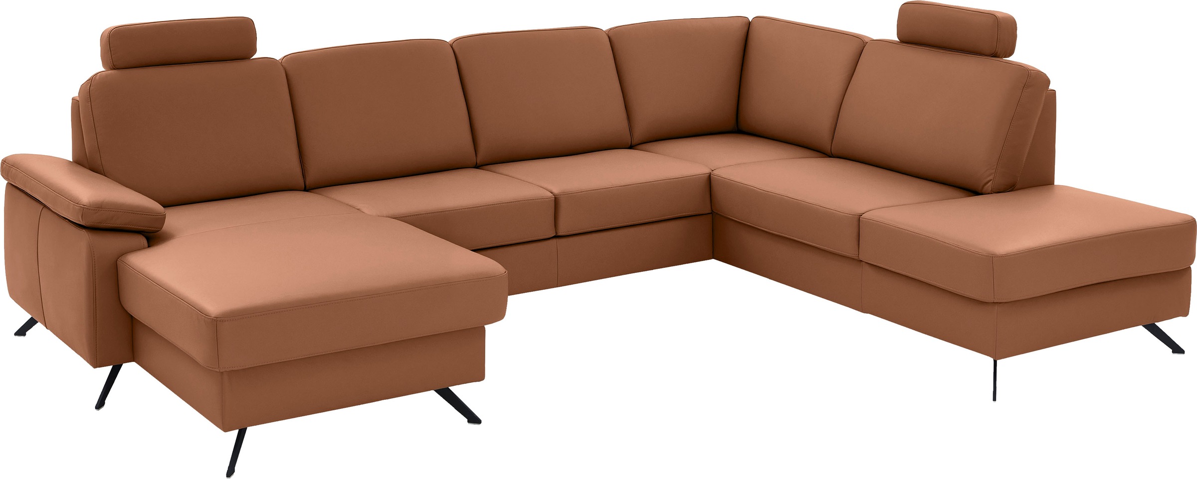 Die PlanBar Wohnlandschaft "PN-EM15047 U-Form, mit Kopfstützen", Echtleder, günstig online kaufen
