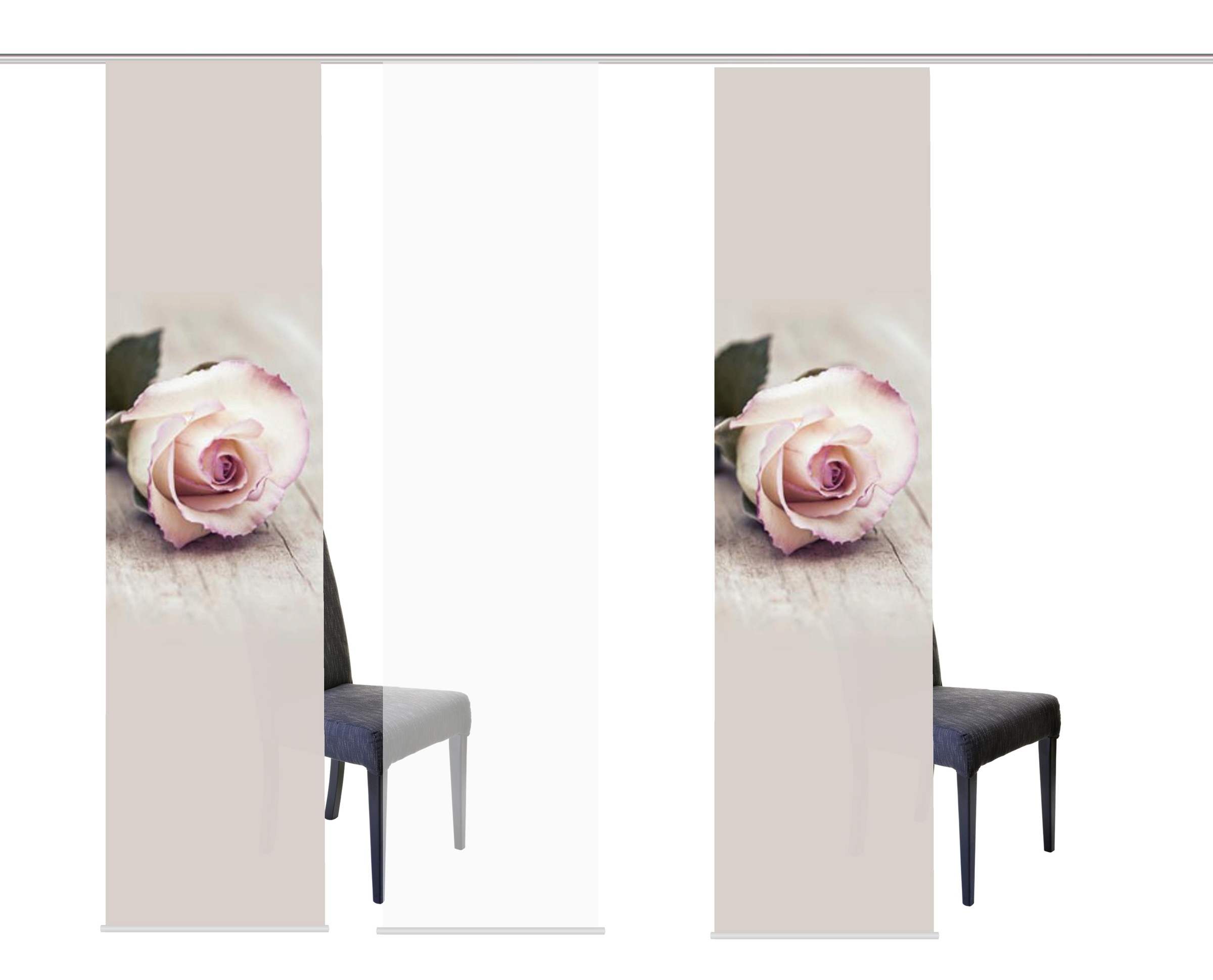 HOME WOHNIDEEN Schiebegardine "ROSIES" Klettband 3 Stk. tlg. HxB: 245x60, i günstig online kaufen