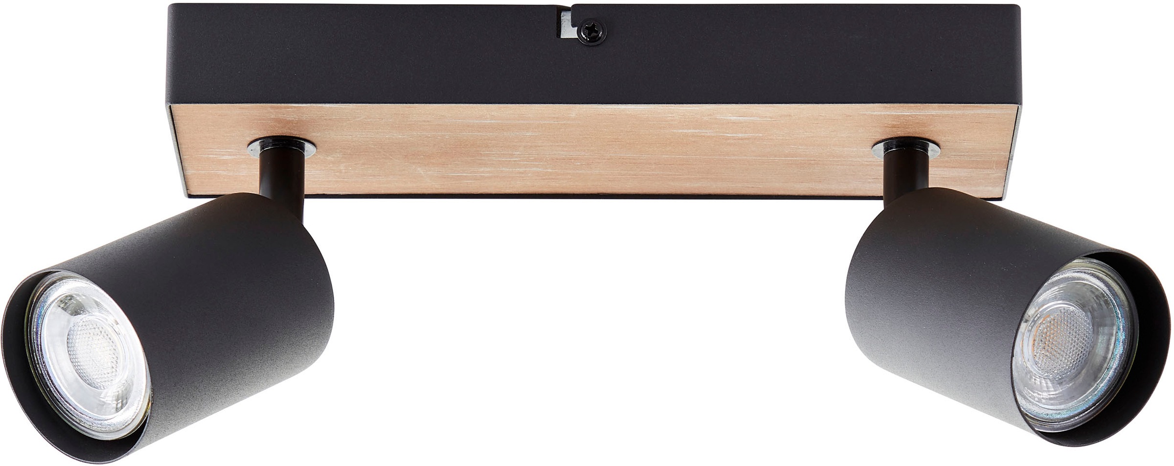 Brilliant Deckenstrahler »Jello Wood«, 2 flammig-flammig, Spotbalken schwenkbar, 15x24x8 cm, GU10, 345lm, 3000K, Metall/Holz