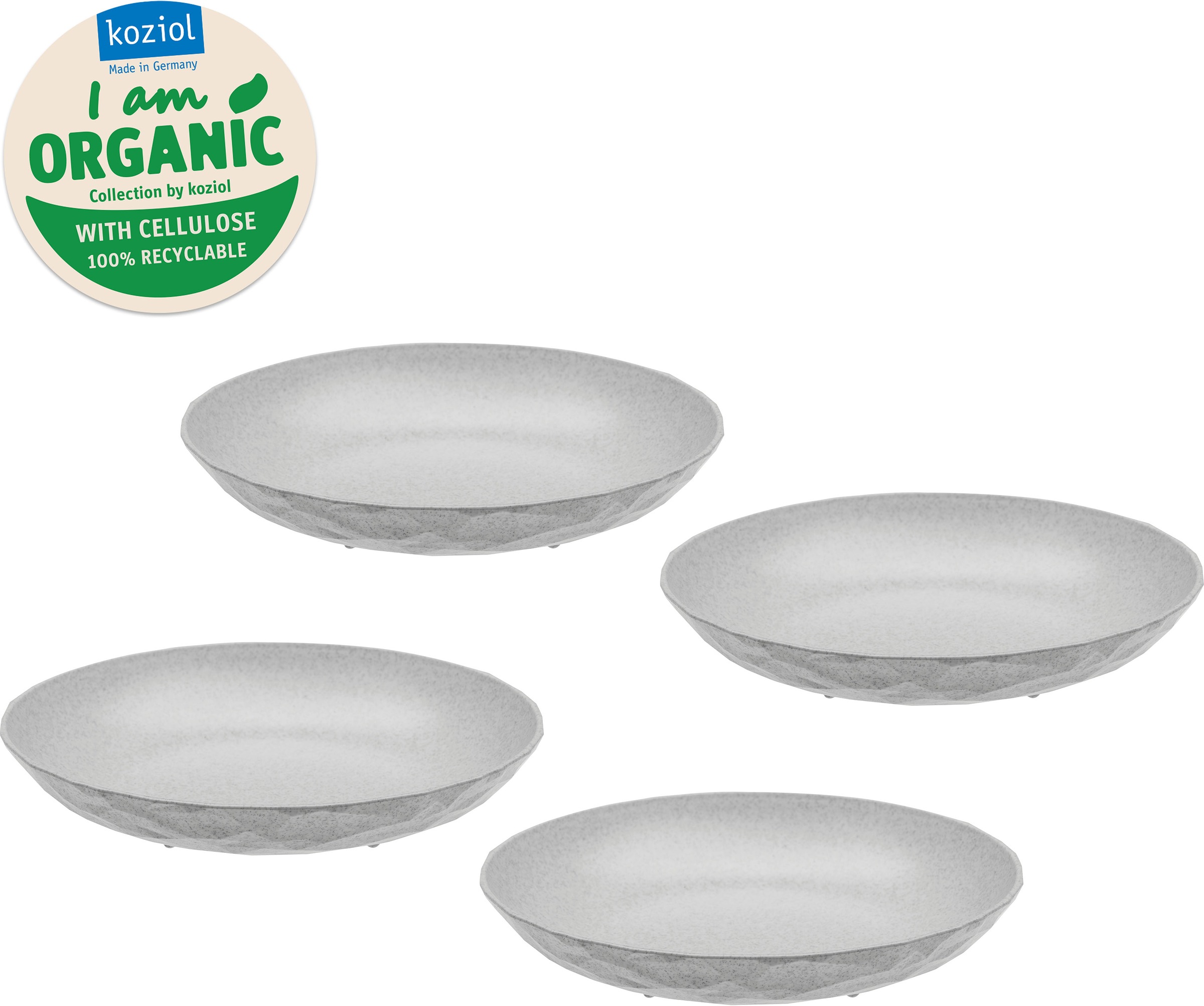 KOZIOL Suppenteller "CLUB PLATE", (Set, 4 St., 4er-Set), 100% recycelbar,CO2 neutrale Produktion, Kunststoff, Ø 22 cm