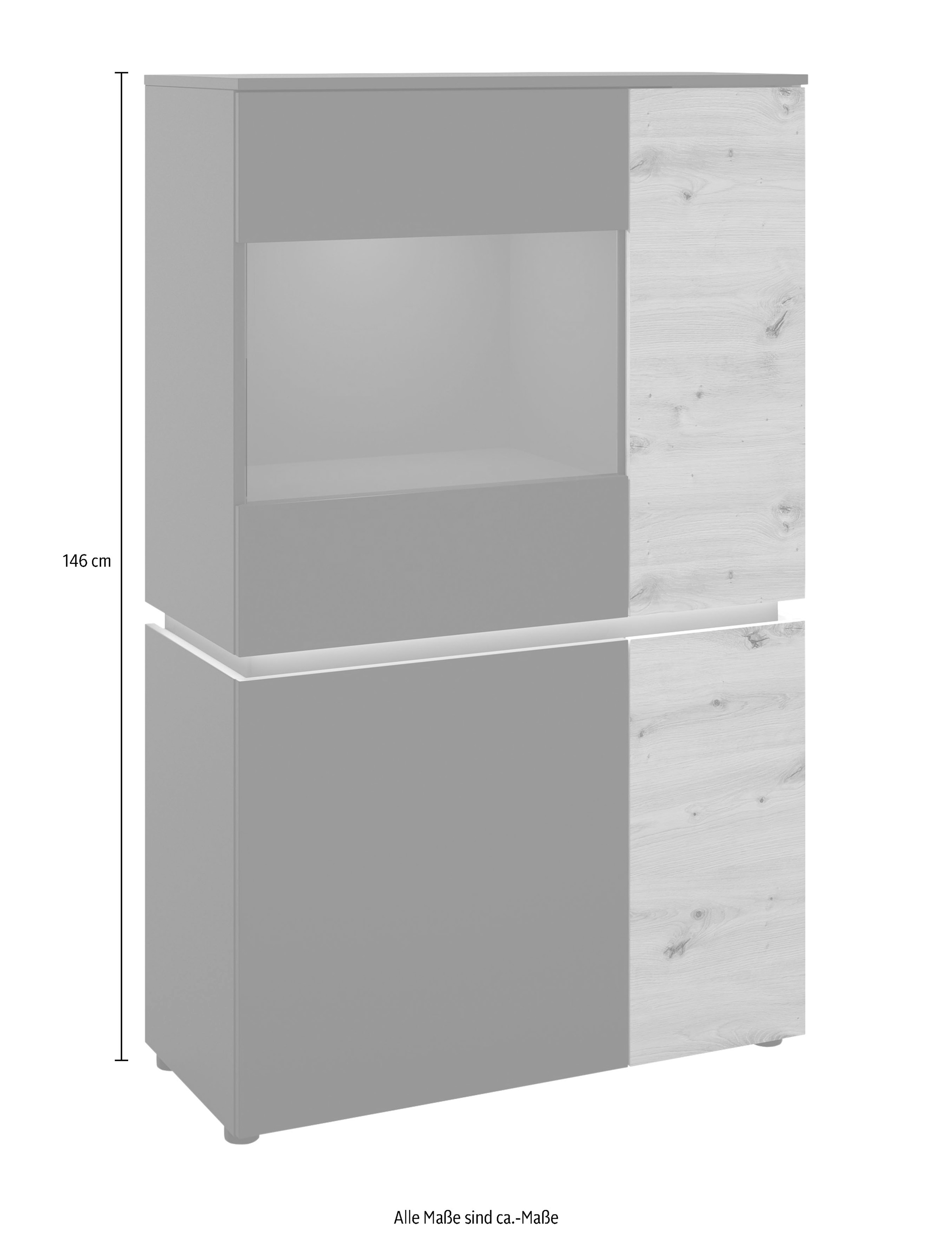 Home affaire Vitrine »Luci« Höhe 146 cm