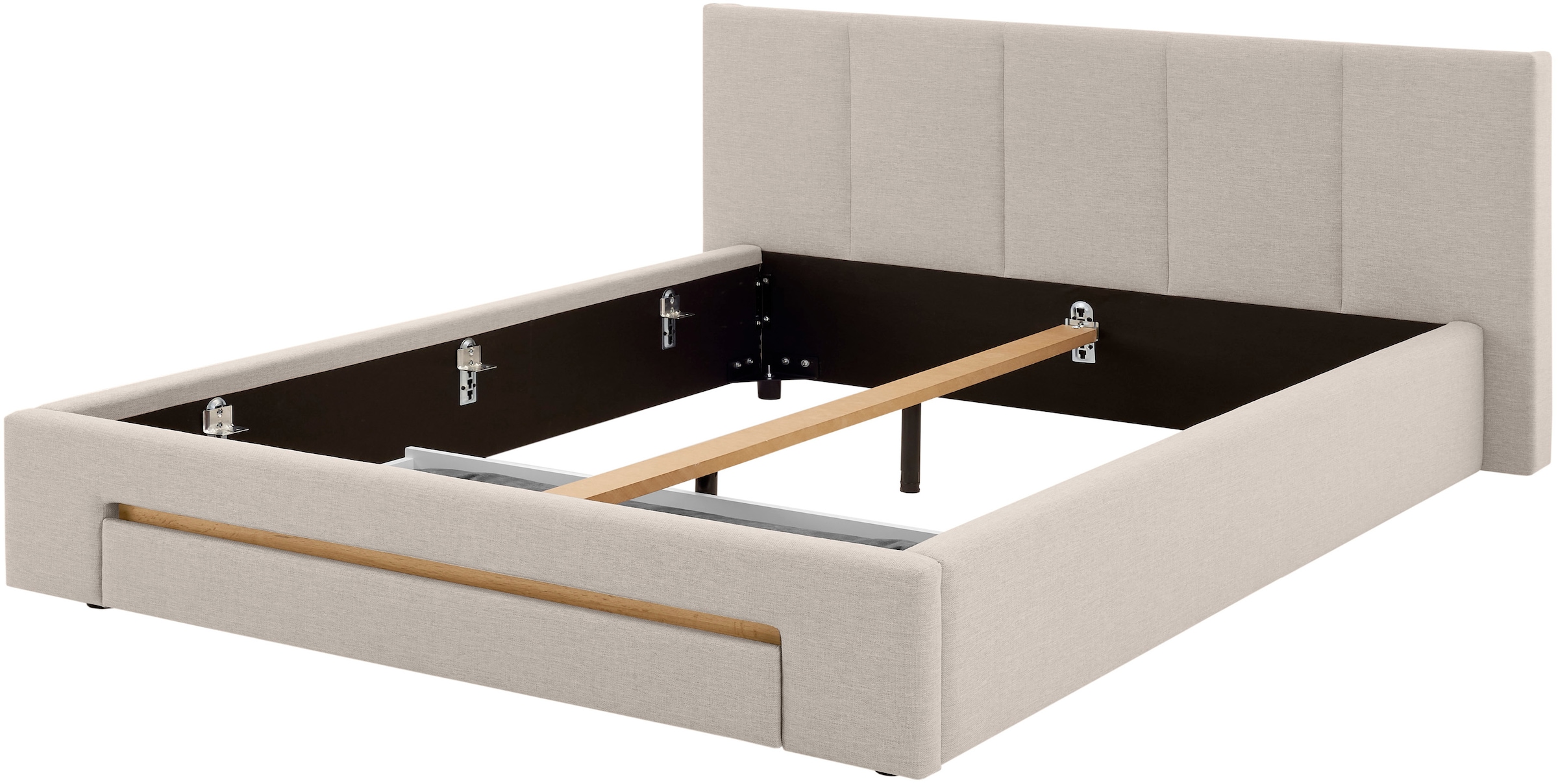 INOSIGN Polsterbett »CiTY/GiRON, Bettgestell mit Bettkasten, gepolstertes Stauraumbett«, mit Hundebett oder Stauraumschublade, Bezug Cord-oder Leinenoptik