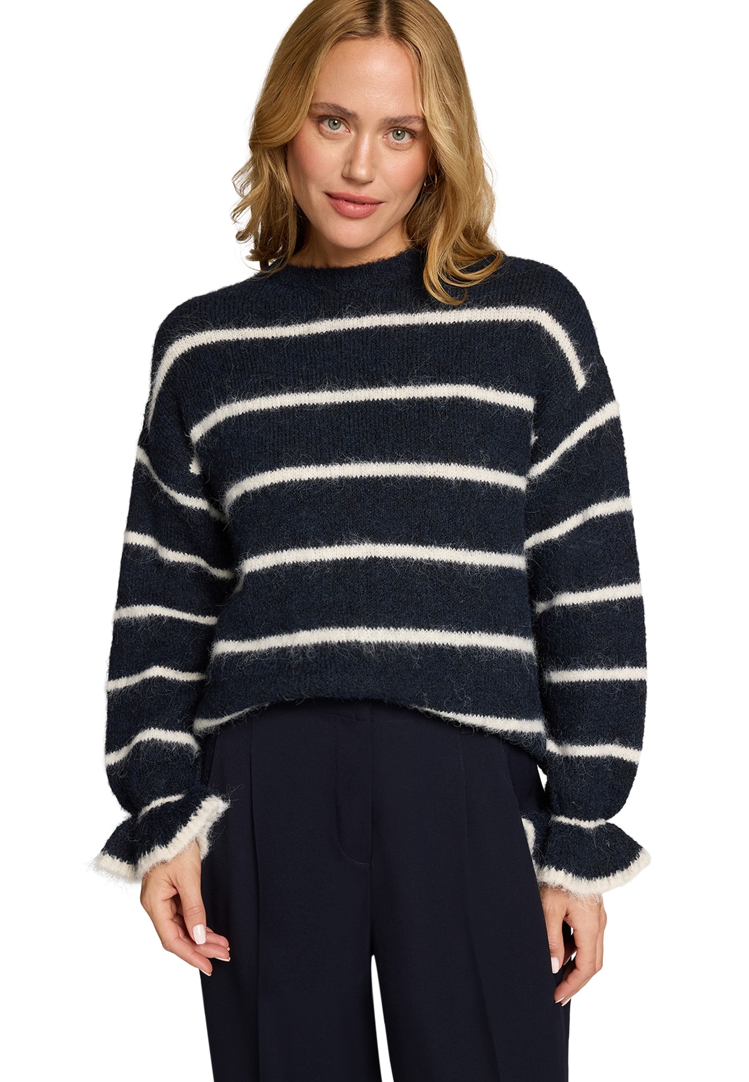 Zero Strickpullover "Damen gestreift mit Wolle" 1 tlg. weiteres Detail günstig online kaufen