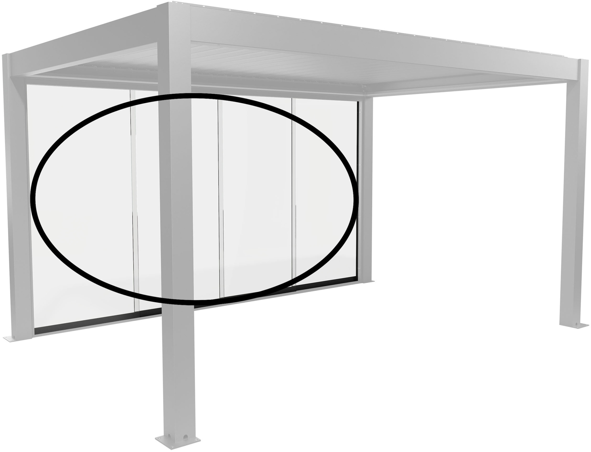 Biohort "Klarglas Gr. 4,5 m für Pergola, verschiedene Farben" 420x 234,9 cm, Glaselemente aus 10 mm ESG