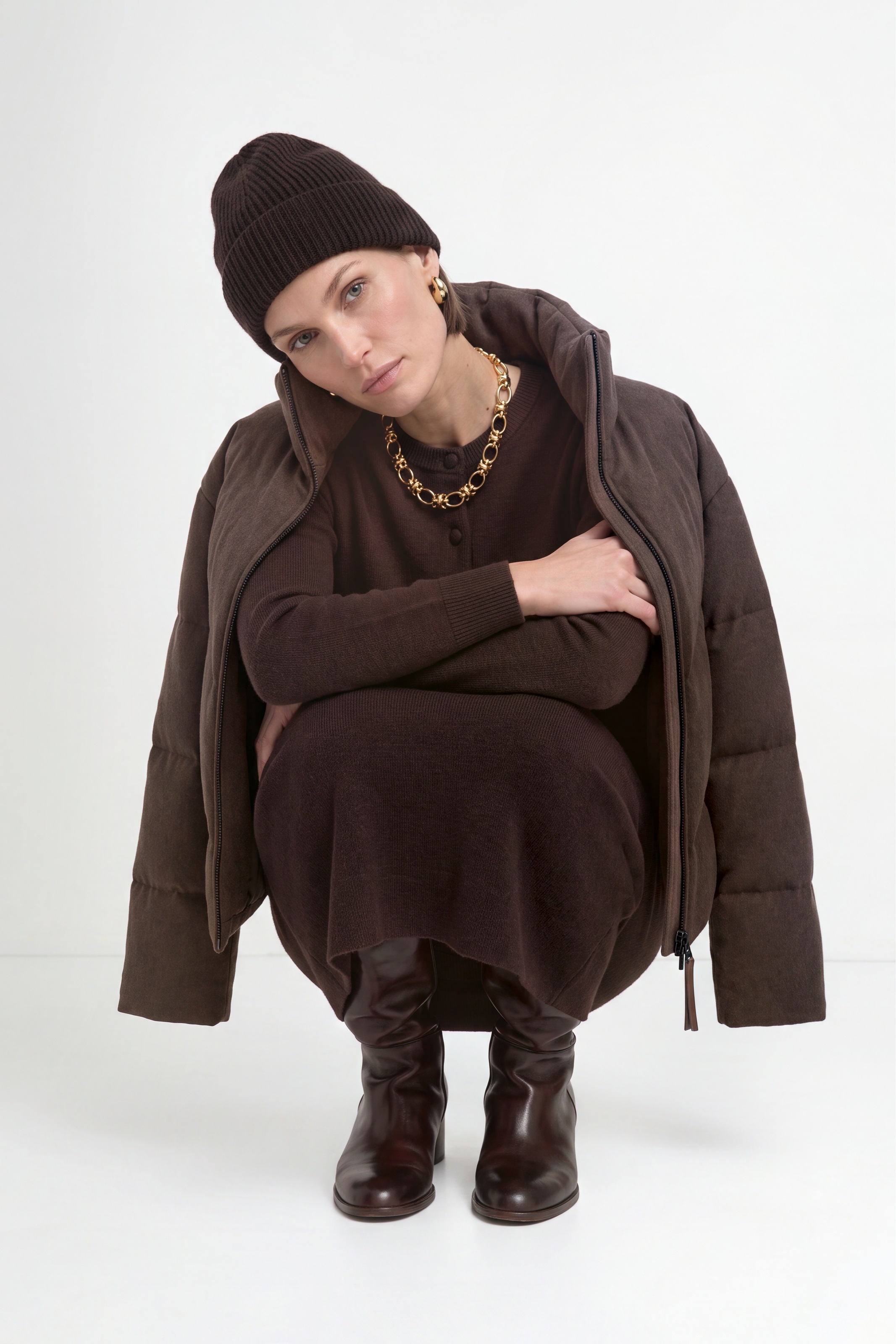 RICHROYAL Steppjacke ohne Kapuze aus Woll-Mix, Regular fit mit Stehkragen