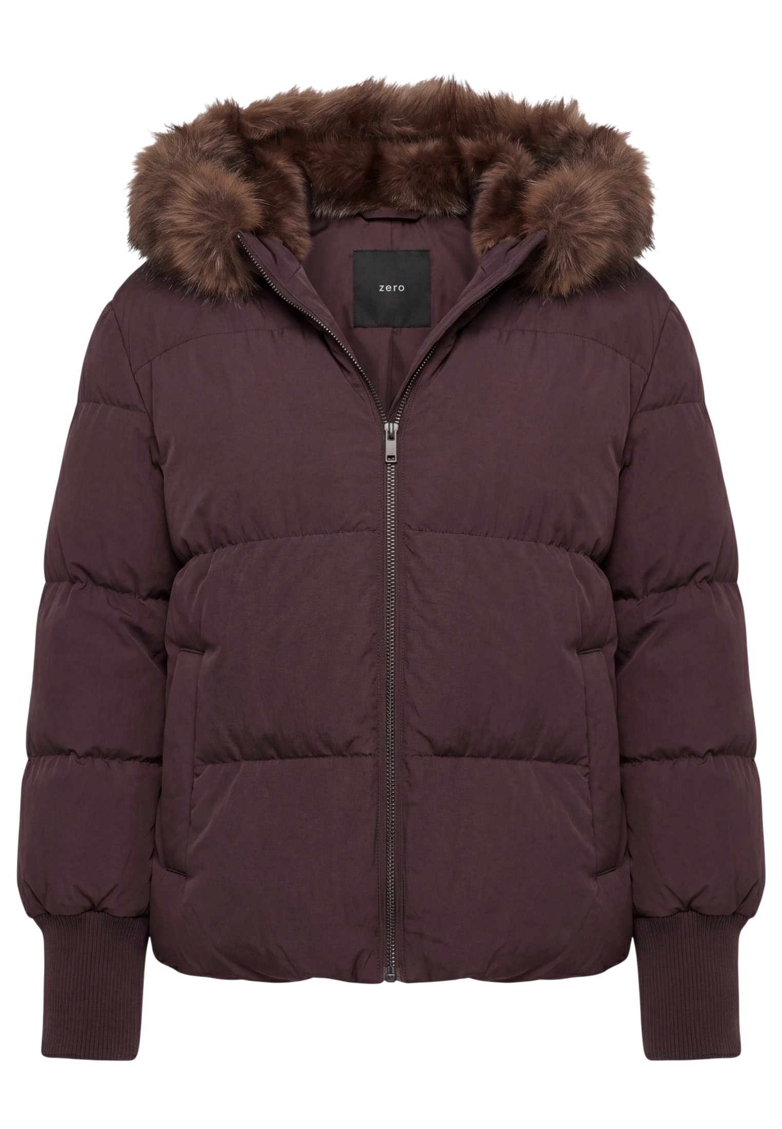 Zero Steppjacke »Damen mit Kunstfell-Kapuze« mit Kapuze