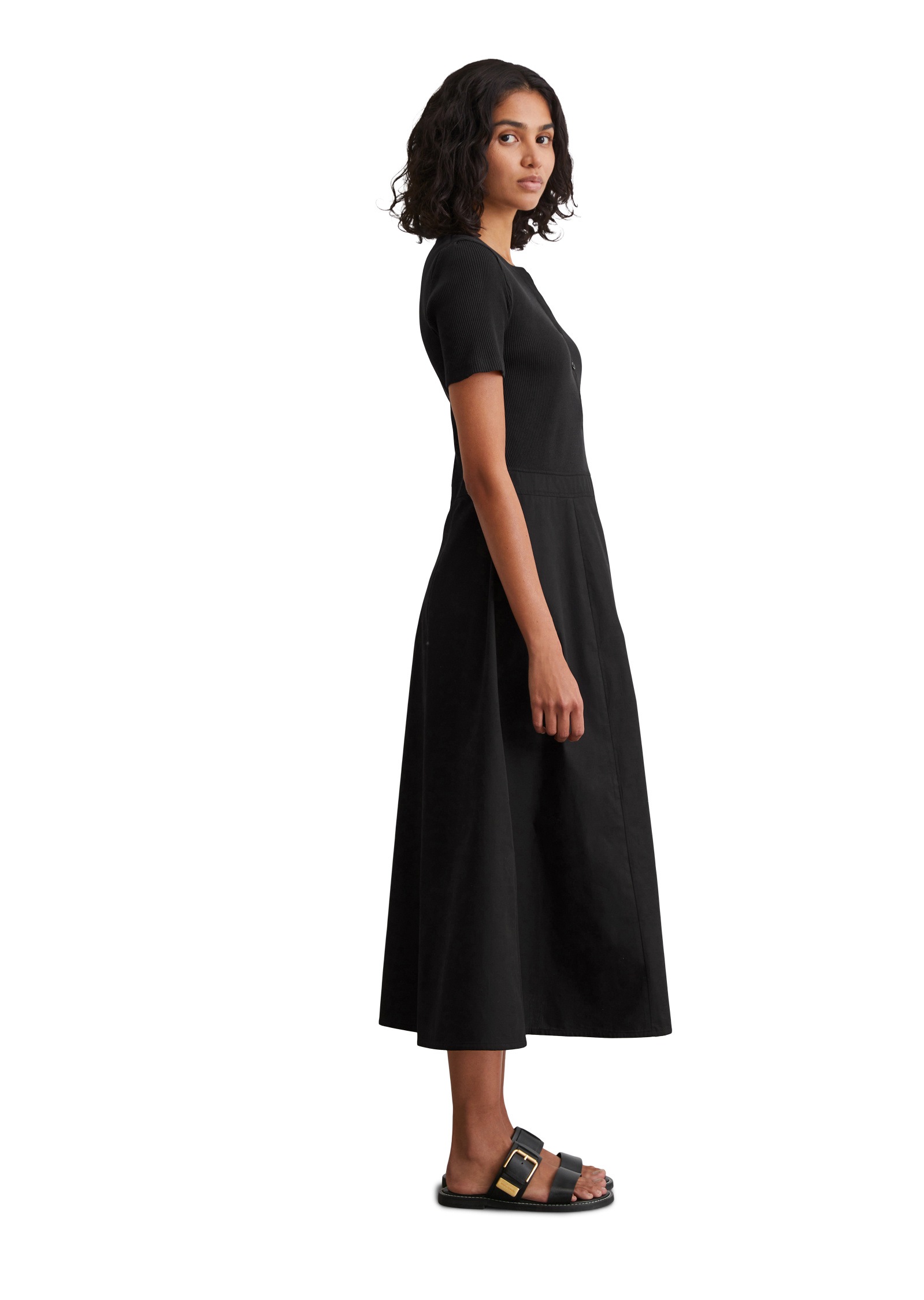 Marc OPolo Maxikleid, geripptes Oberteil, Reißverschluss an der Seite, naht günstig online kaufen