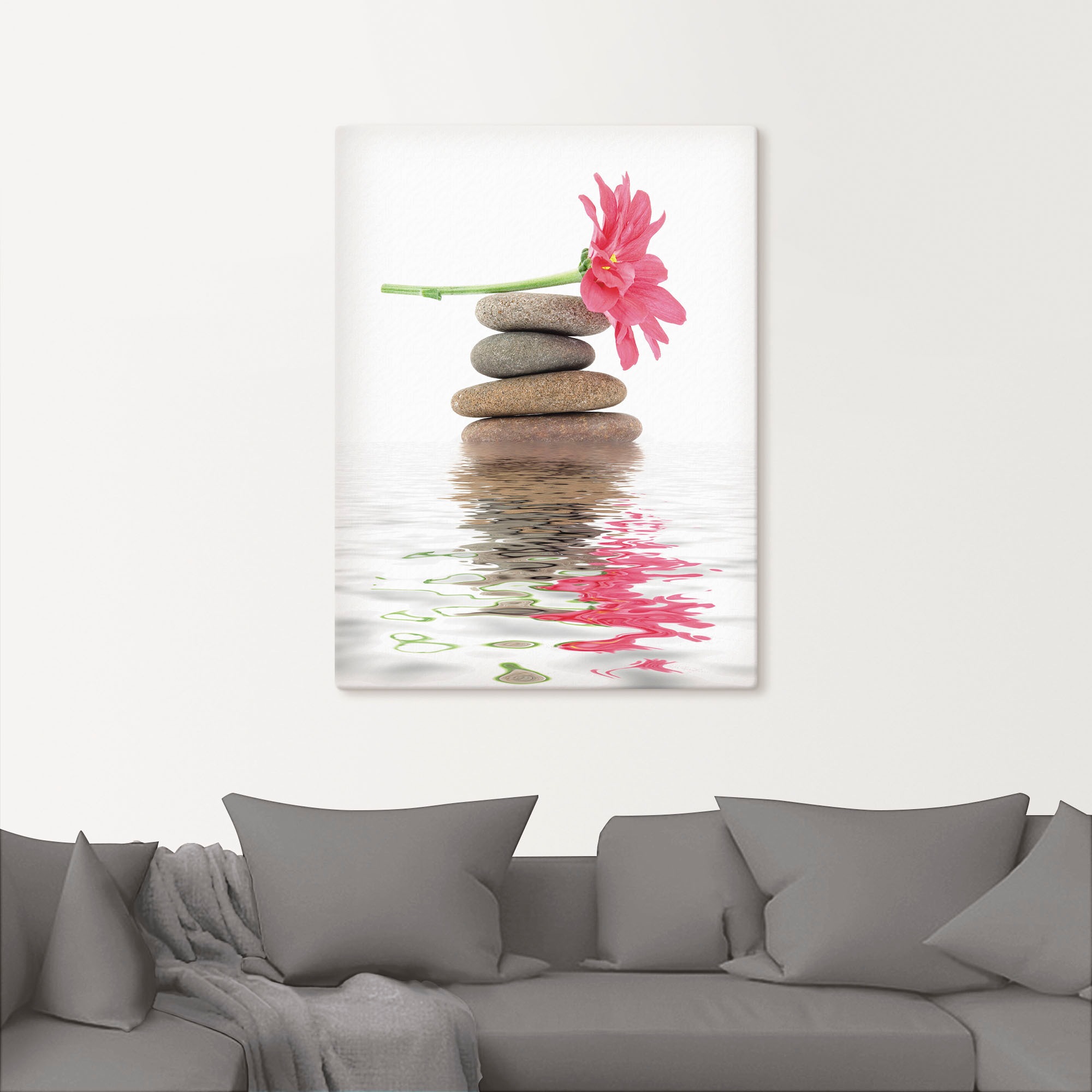 Thumbnail - Artland Wandbild "Zen Spa Steine mit Blumen I" Zen 1 Stk. tlg. als Leinwandbild, Poster in verschied. Größen