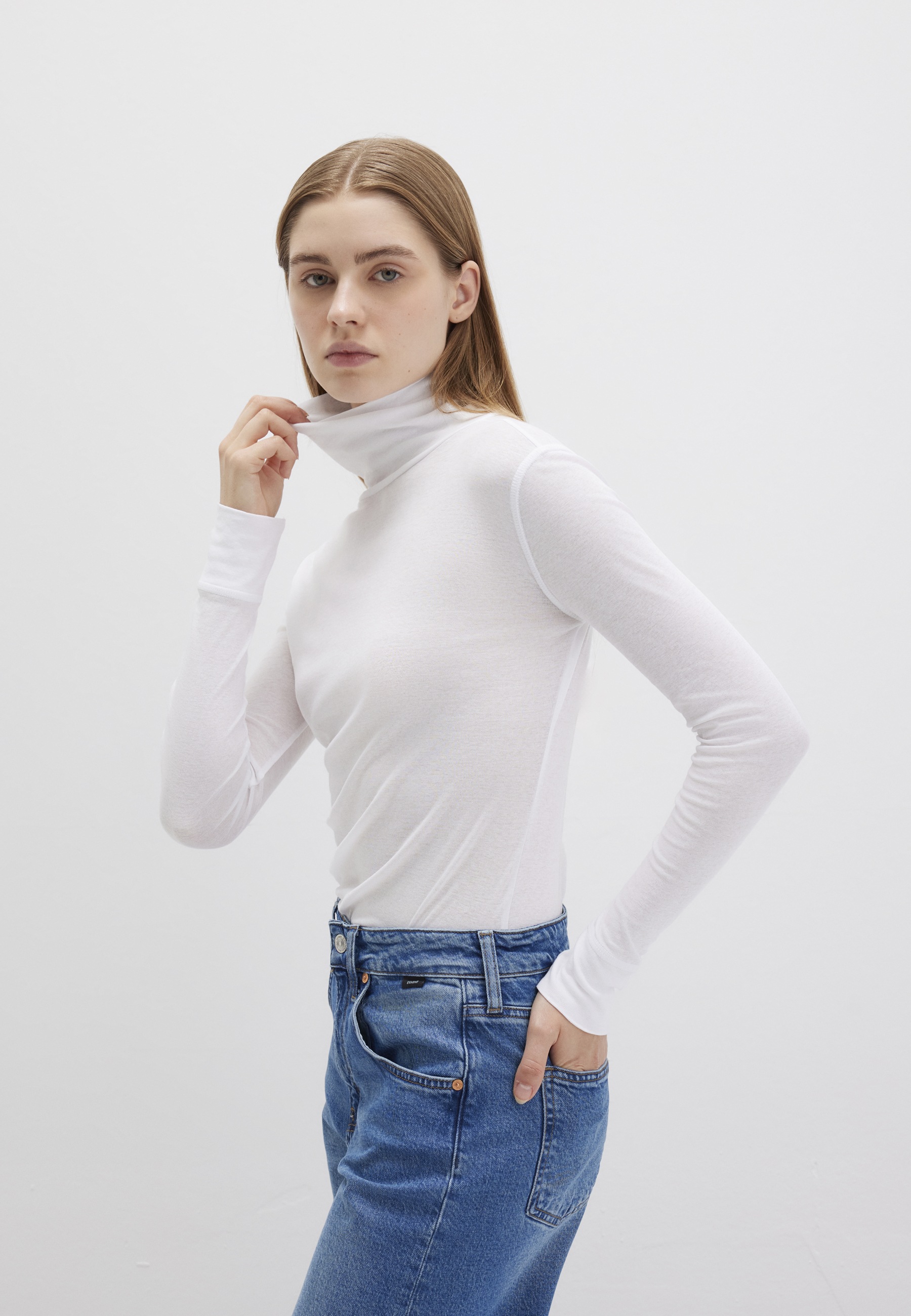 Mavi Langarmshirt "HIGH COLLAR JERSEY" Top langarm günstig online kaufen