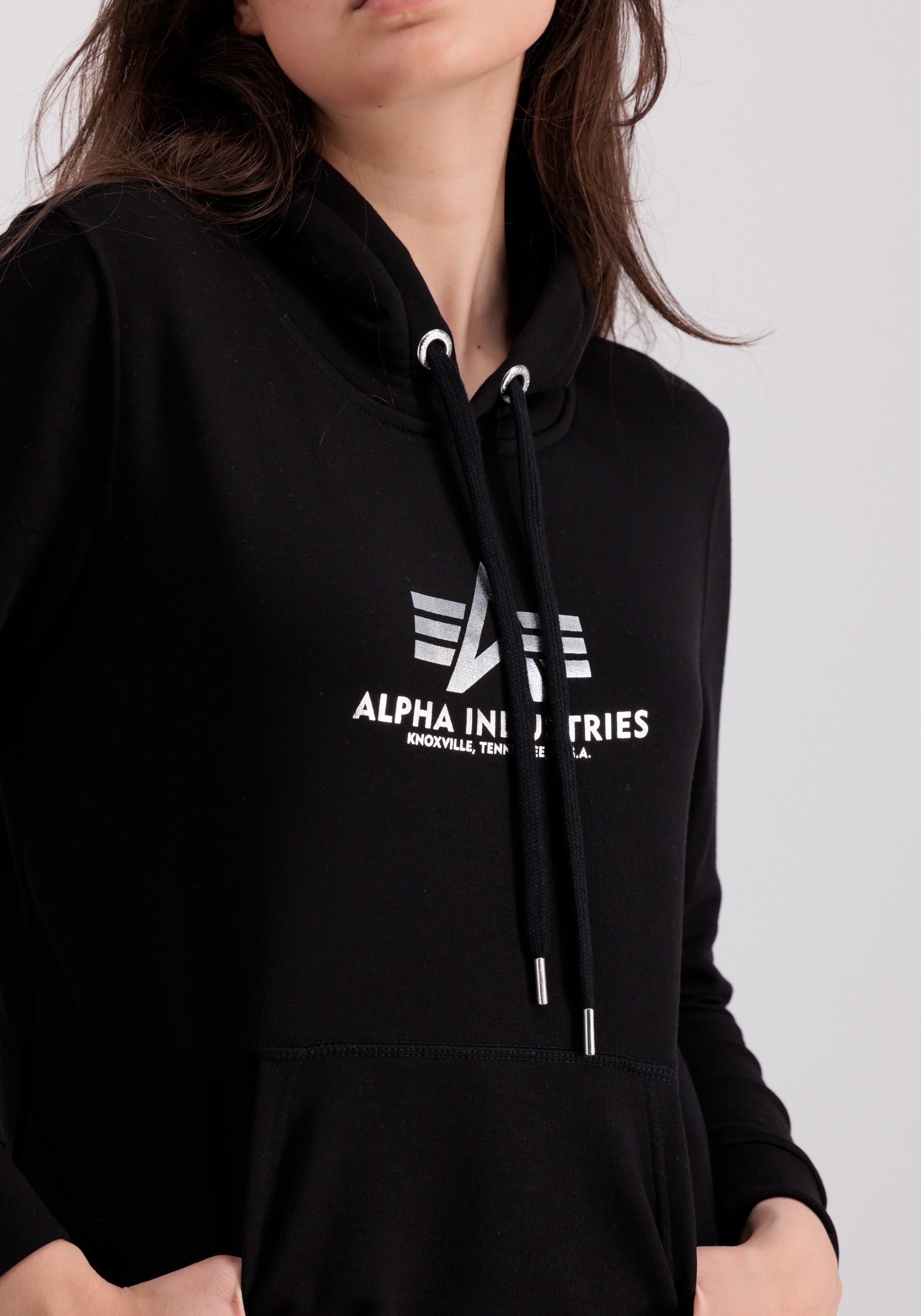 Alpha Industries Hoodie »New Basic Hoodie Wmn Foil Print Kapuzensweatshirt«