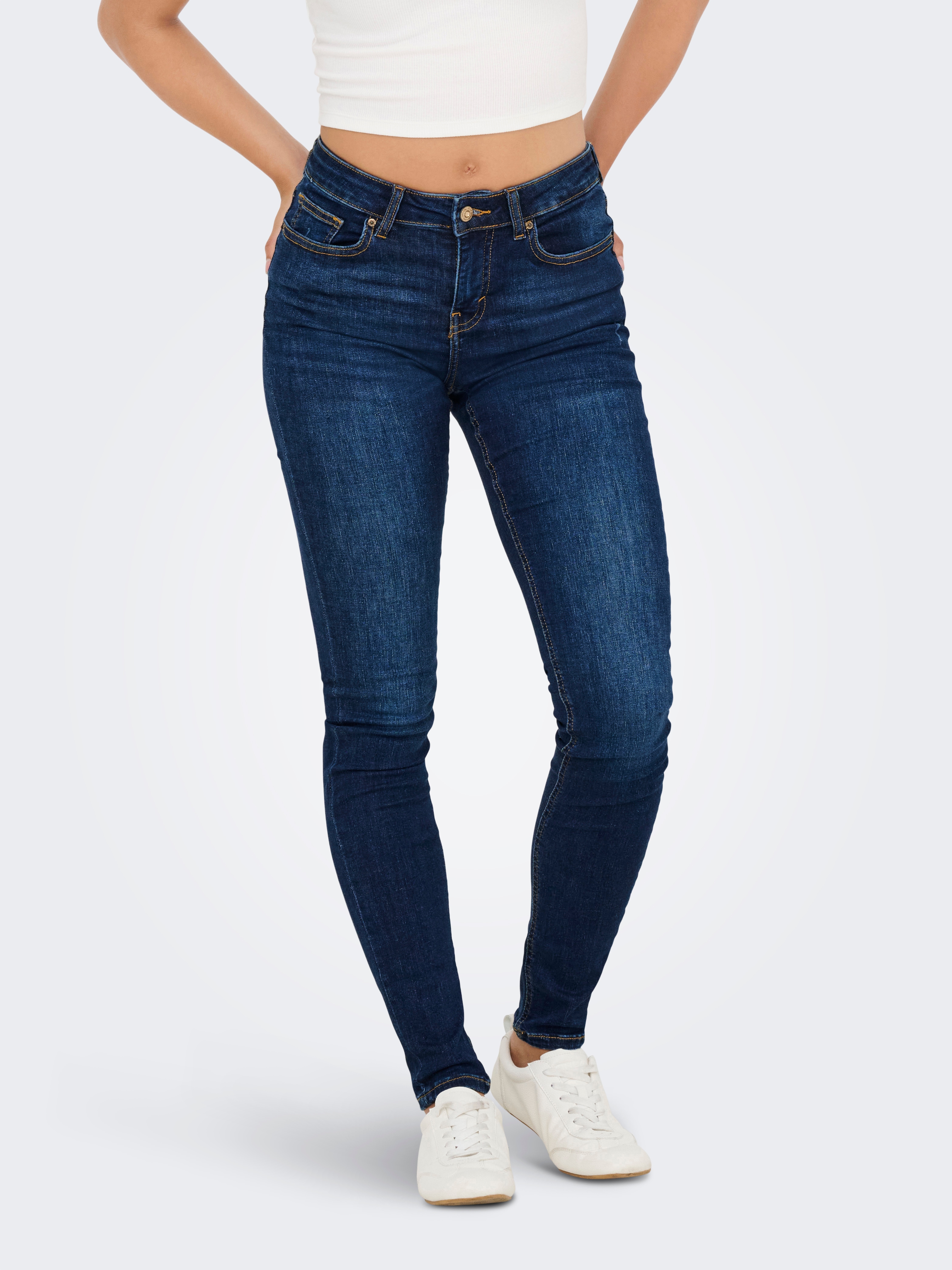ONLY Skinny-fit-Jeans "ONLAYA MIID WAIST SKINNY DNM BOX" Baumwollmischung, skinny fit