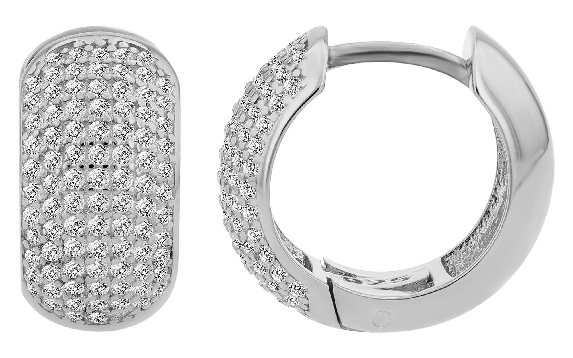 Adelia´s Klappcreolen "Damen Ohrringe – Klappcreole aus 925 Silber mit Zirk günstig online kaufen