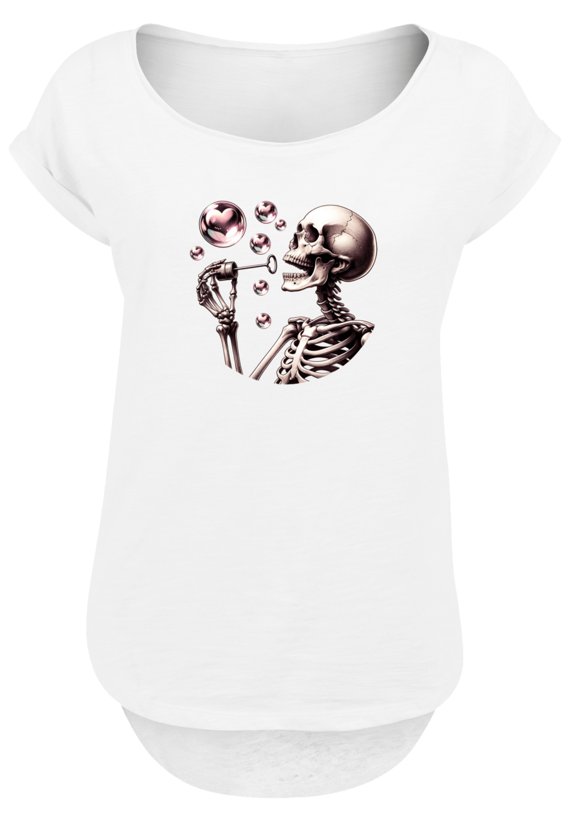 F4NT4STIC T-Shirt »Niedliches Goth Skelett Herz Seifenblasen«, Premium Qualität
