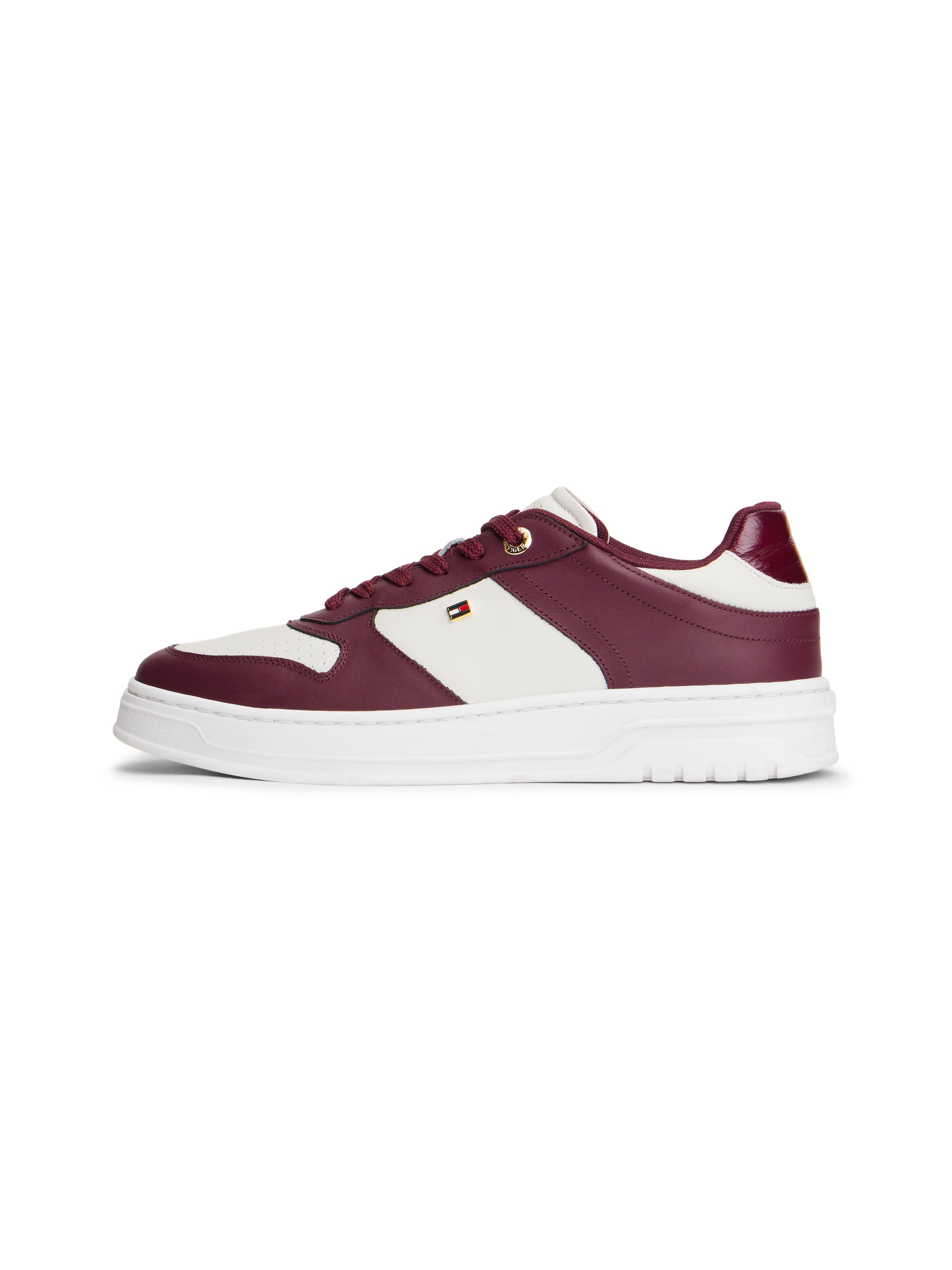 Tommy Hilfiger Plateausneaker »TH SPORTY CUPSOLE LEATHER«, Freizeitschuh, Halbschuh, Schnürschuh mit seitlichem Logo