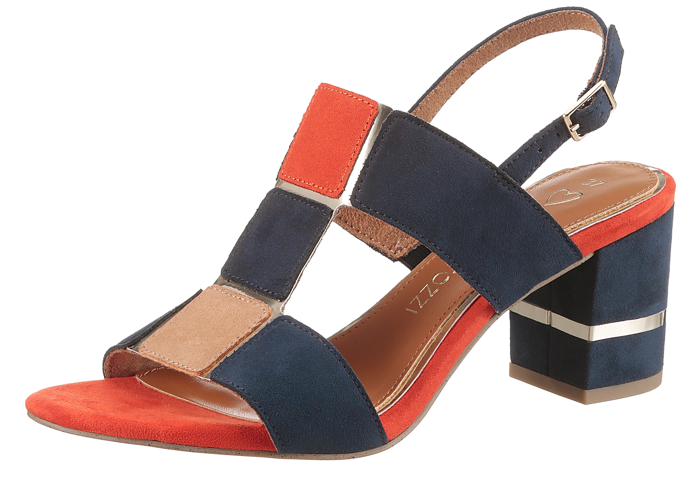MARCO TOZZI Sandalette, Blockabsatz, Sommerschuh, Sandale mit kontrastfarbe günstig online kaufen