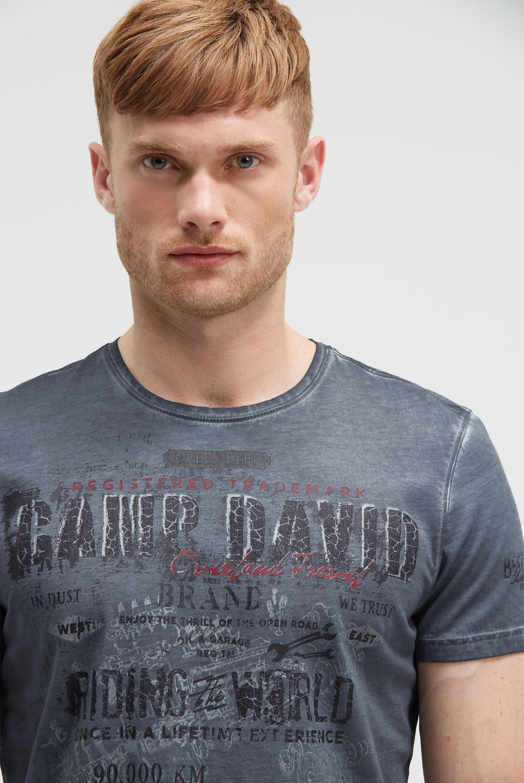 CAMP DAVID Rundhalsshirt, mit Kontrastnähten