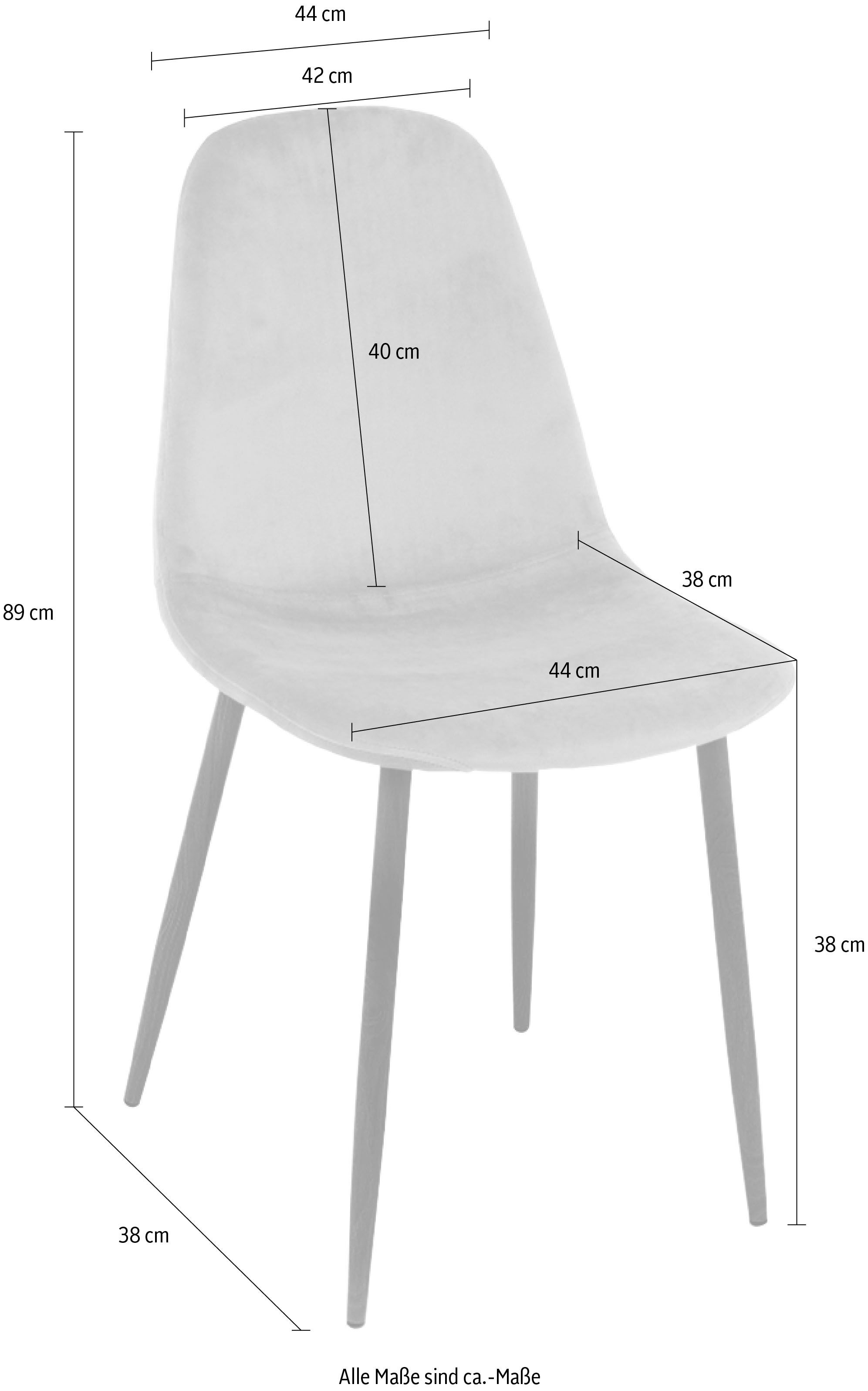 Paroli Polsterstuhl »Skadi«, (Set), 4 St., Velourstoff fein, (2 oder 4 Stück), mit Veloursbezug und in 2 Gestellfarben