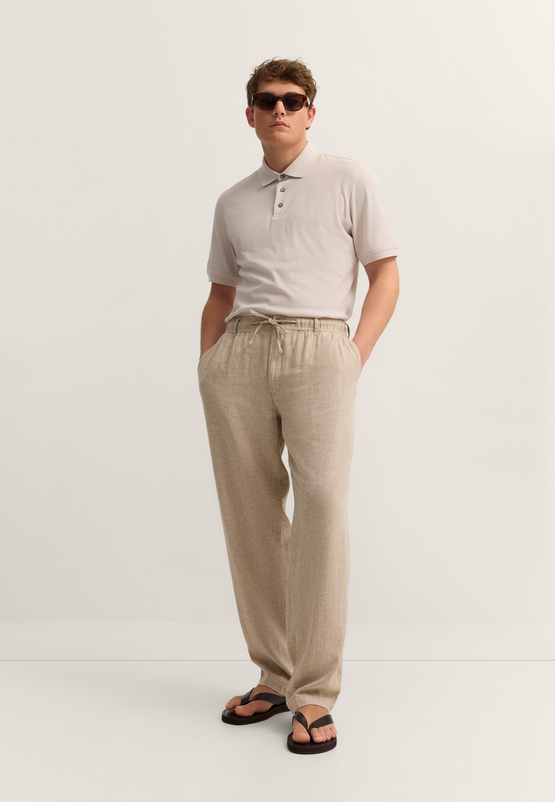 bugatti Chinohose  Regular Fit aus Leinen-Baumwolle