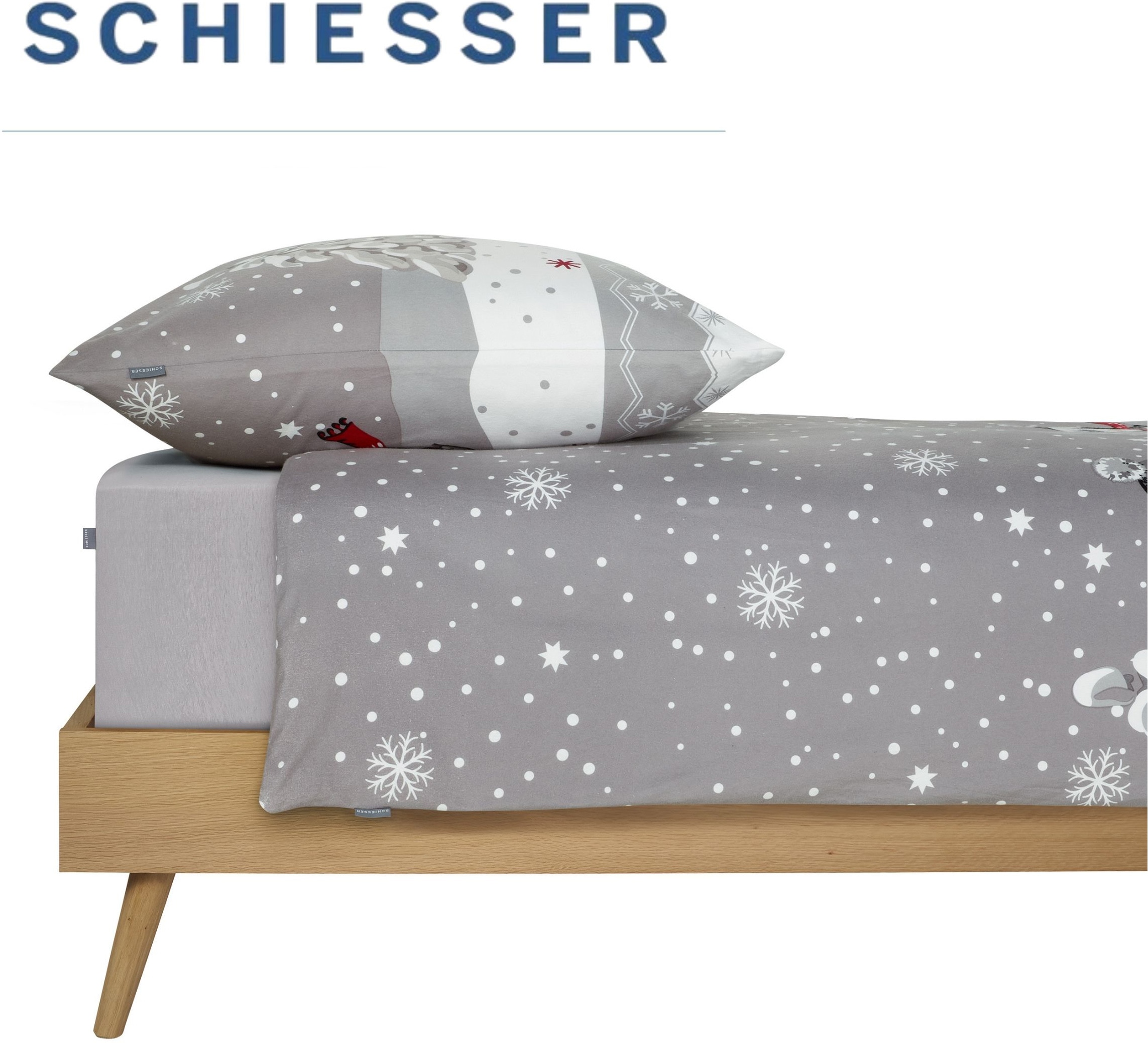 Schiesser Bettwäsche »Telso aus weicher Baumwolle mit süßen Pinguinen« 2 Stk. OEKO-TEX® MADE IN GREEN