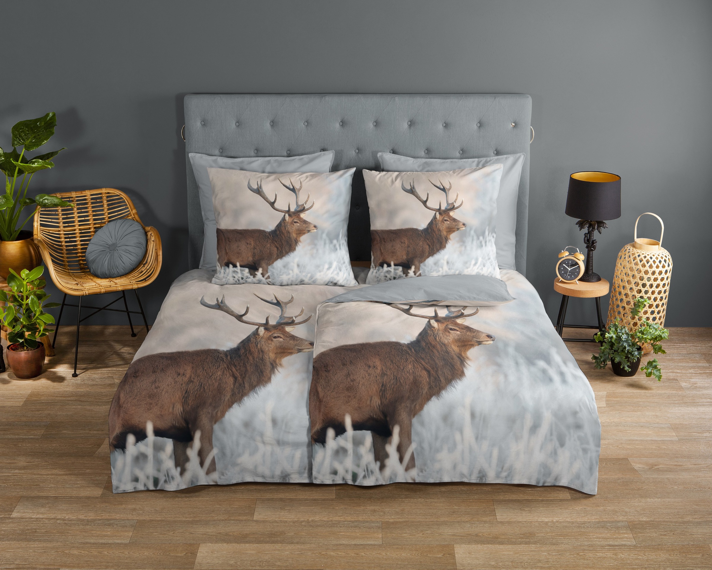 good morning Wendebettwäsche "Wess" 3 Stk. tlg. Baumwolle, Renforcé, Reißve günstig online kaufen