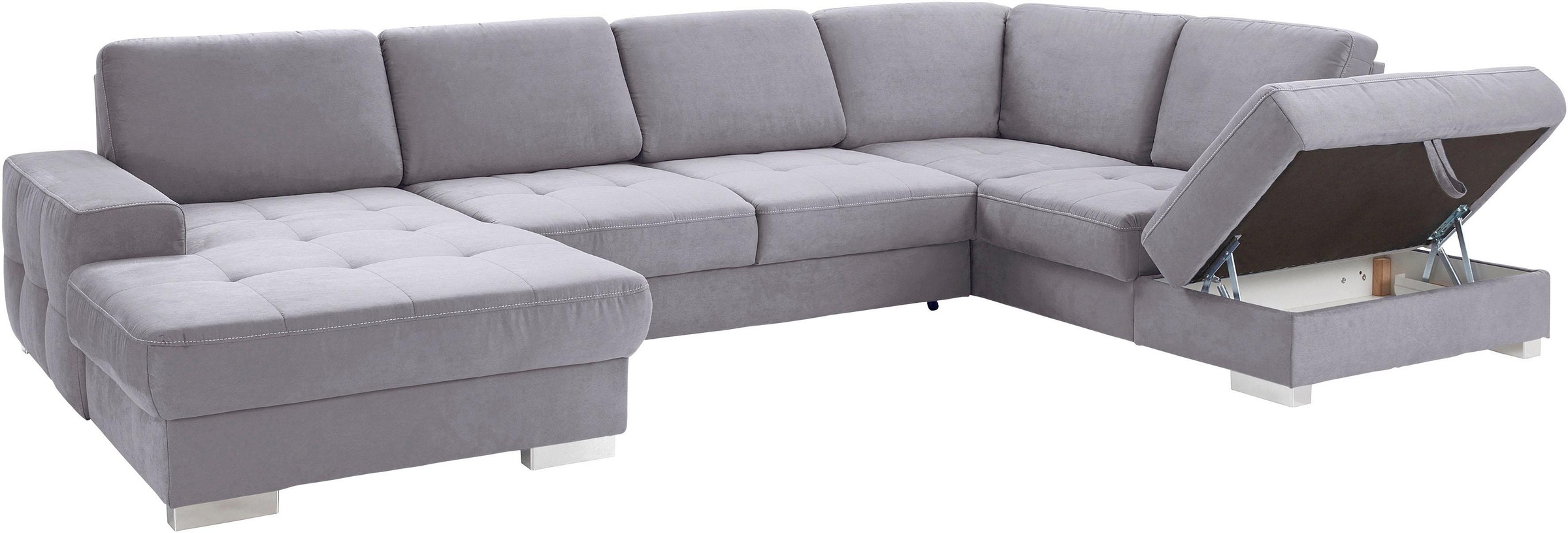 sit&more Wohnlandschaft »Santorini U-Form« mit Federkern und Sitztiefenverstellung, wahlweise mit Bettfunktion