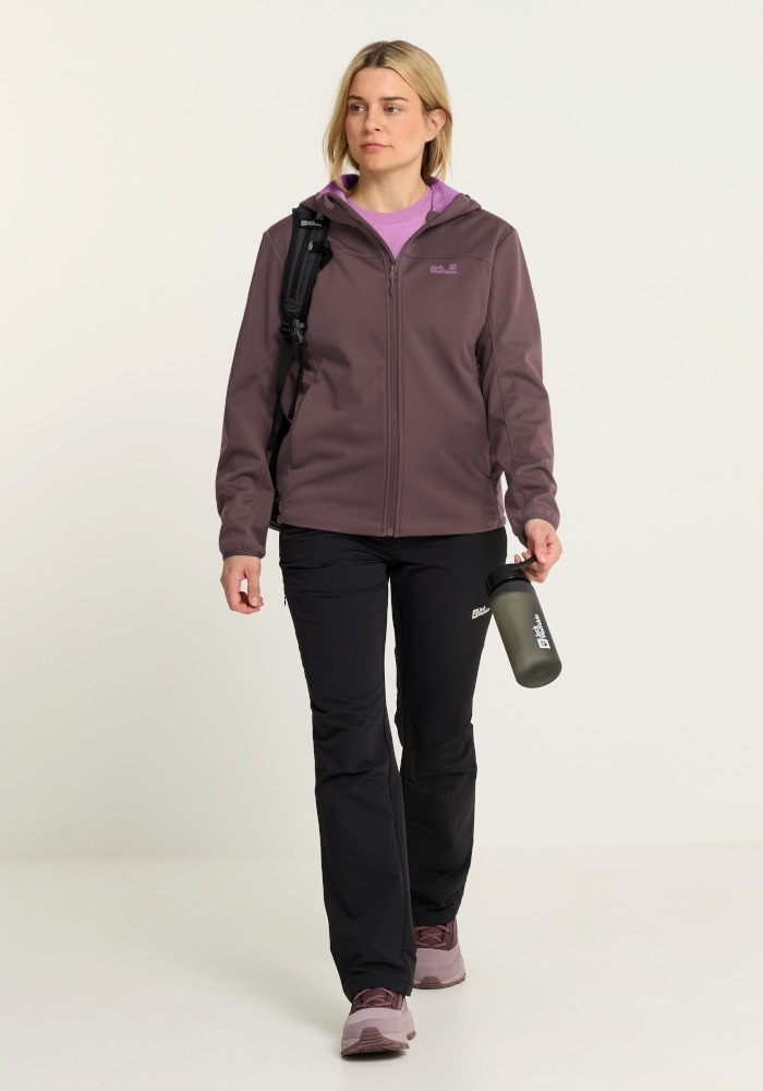 Jack Wolfskin Softshelljacke »WINDHAIN 2 HOODY W« mit wasserabweisendem und windabweisendem Obermaterial, normale Länge