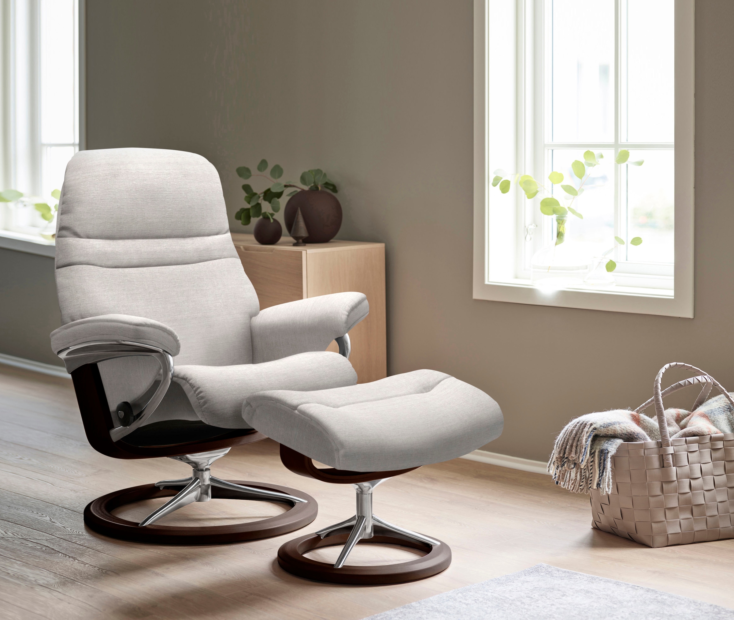 Stressless Fußhocker "Sunrise", mit Signature Base, Gestell Braun