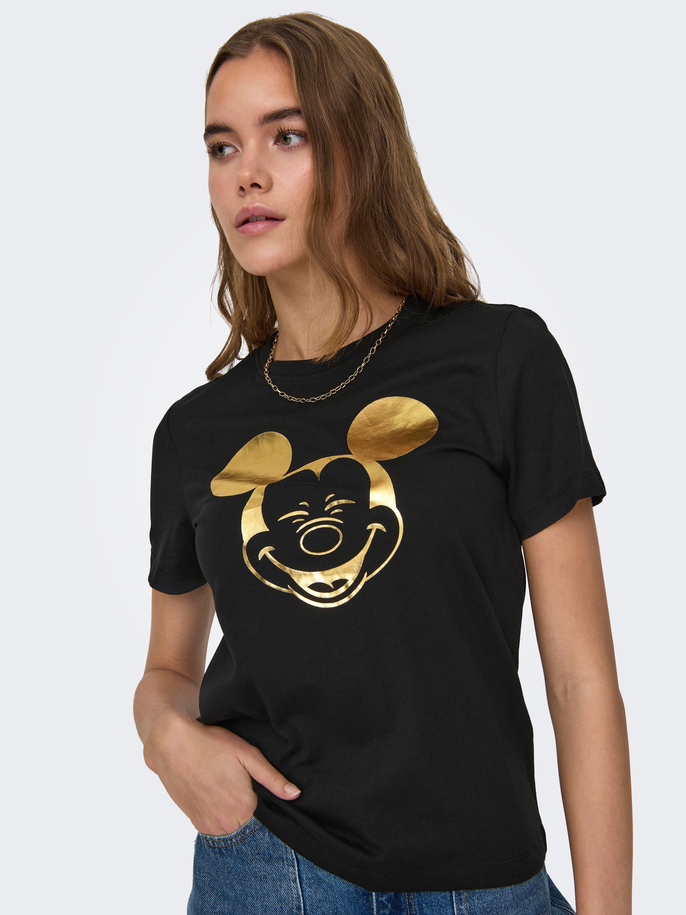 ONLY Kurzarmshirt "ONLMICKEY S/S FOIL TOP CS JRS" günstig online kaufen