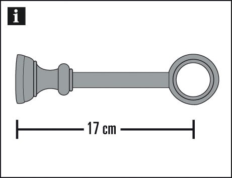 GARDINIA Gardinenstangenhalter »Träger geschlossen für Ø 28 mm«, (1 St.), Serie Gardinenstangen-Set Bifo Ø 28 mm