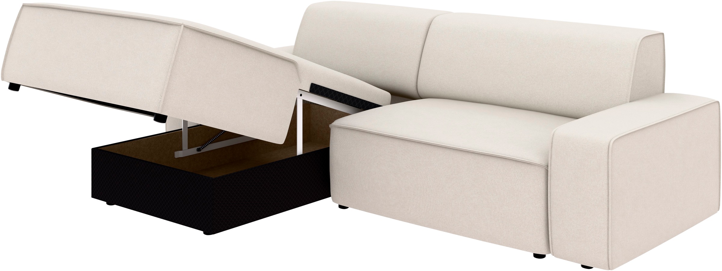 TRENDMANUFAKTUR Ecksofa »Graz, wahlweise mit Sitzvorschub und Bettkasten, L-Form, Breite 246 cm«, in Cord-, haustierfreundlichem LEO Struktur- oder LUMOS-3D-Bezug