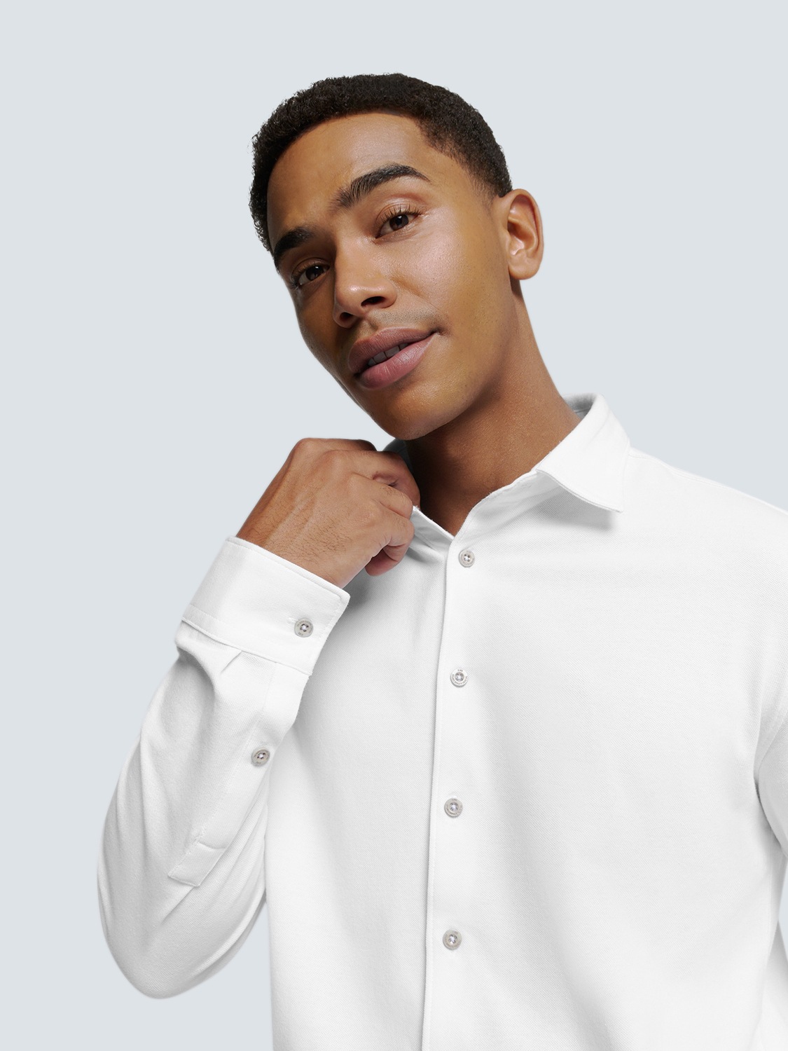 NO EXCESS Langarmhemd »No Excess Piqué-Hemd von Timeless Basics«