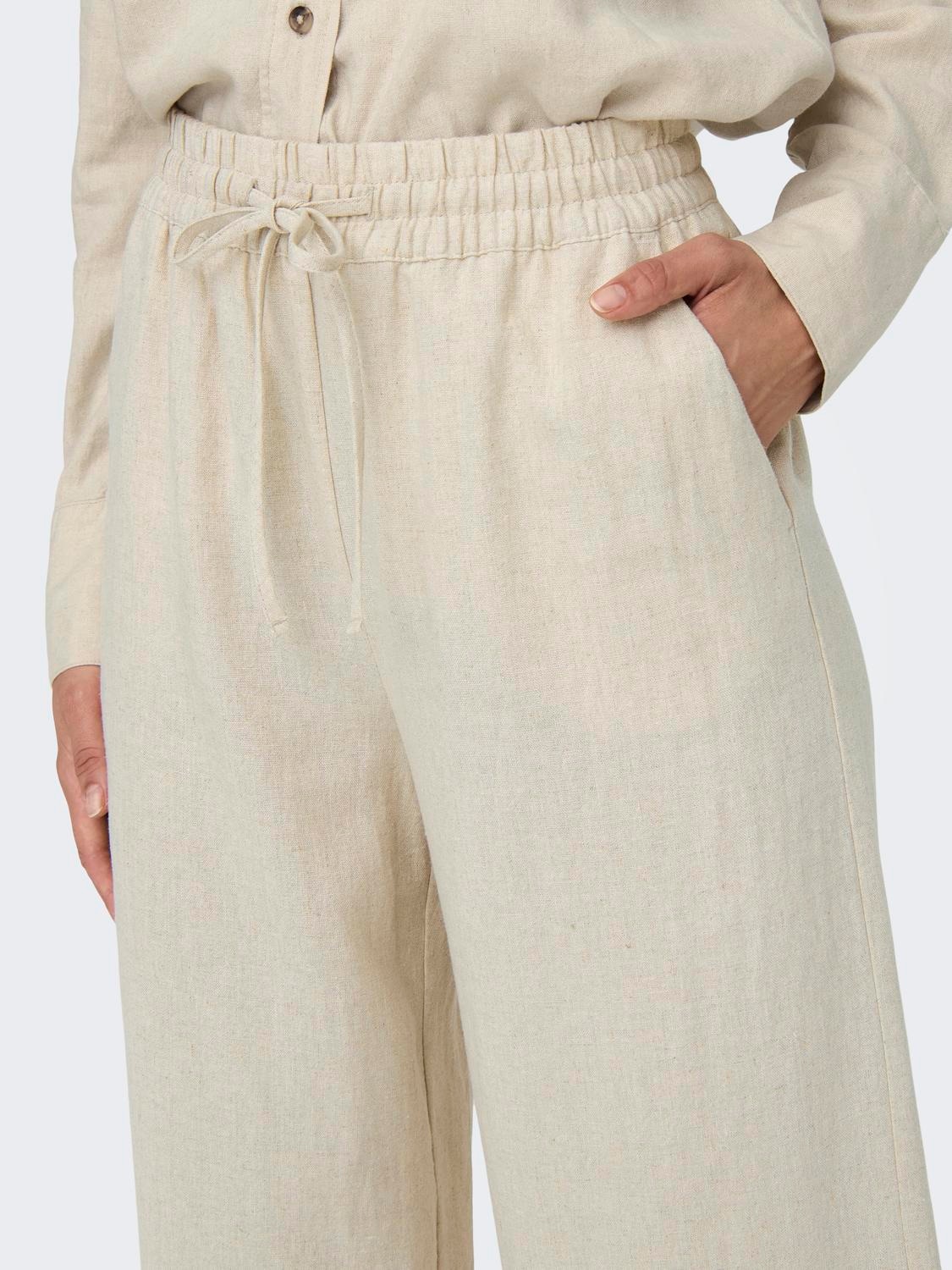 JDY Leinenhose »JDYSAY LINEN HW WIDE PANT WVN NOOS«