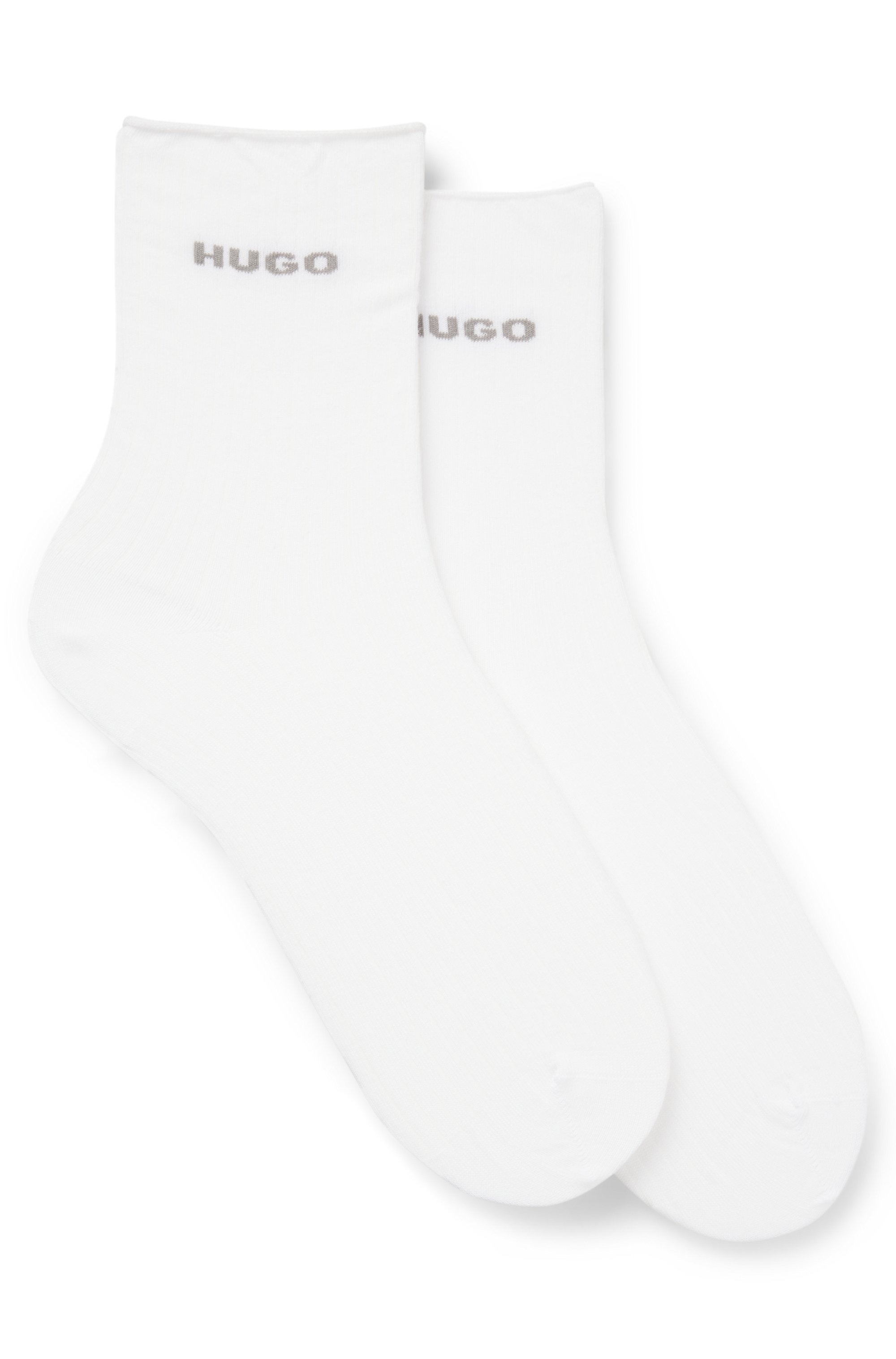 HUGO Underwear Freizeitsocken »2P QS FINE RIB CC«, mit großem Logo