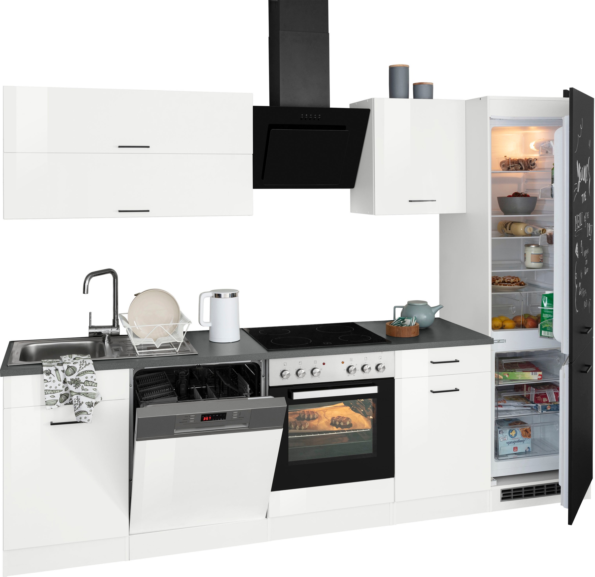 HELD MÖBEL Küchenzeile »Trier«, mit E-Geräten, Breite 280 cm