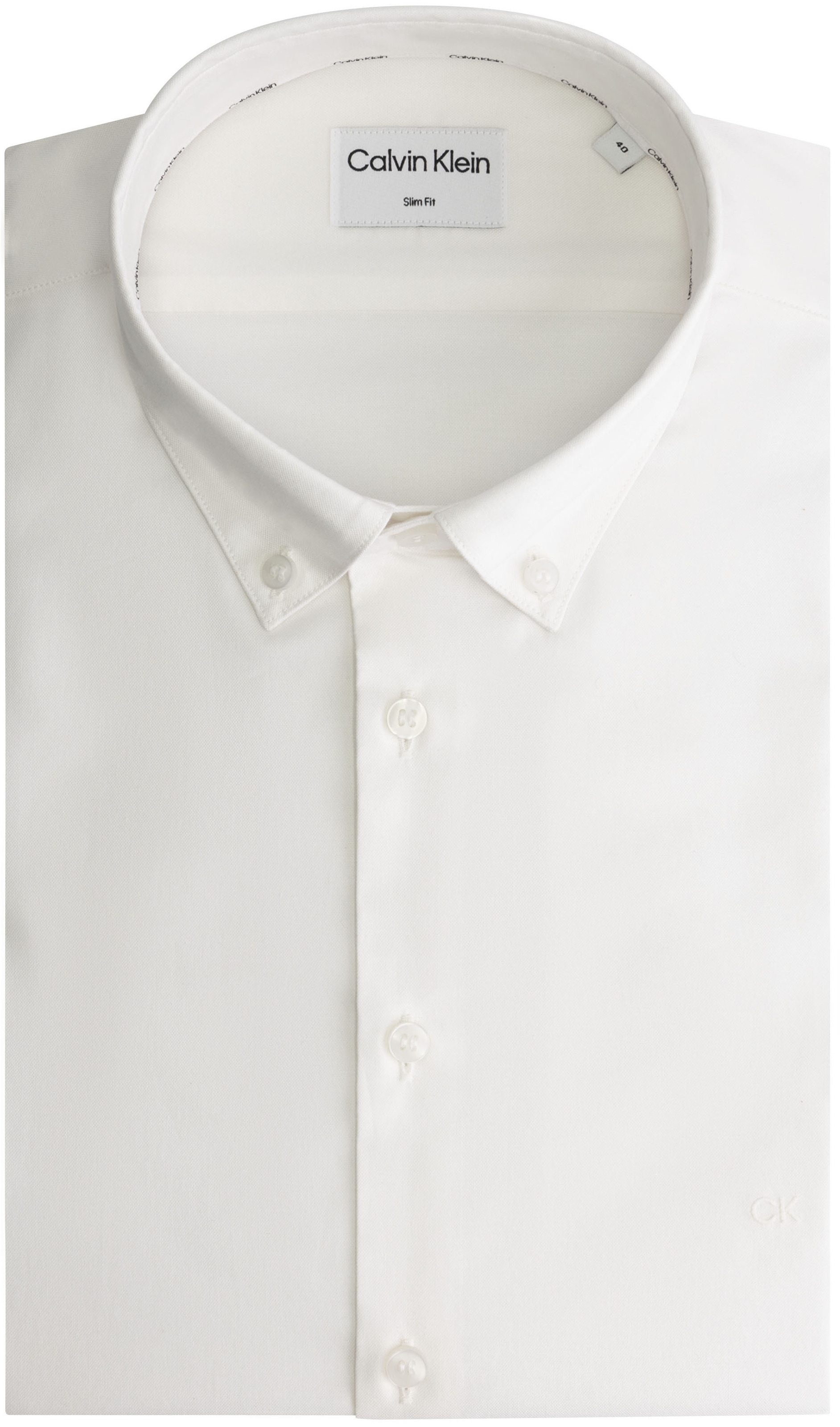 Calvin Klein Langarmhemd »OXFORD SOLID SLIM SHIRT«, mit Logoprägung
