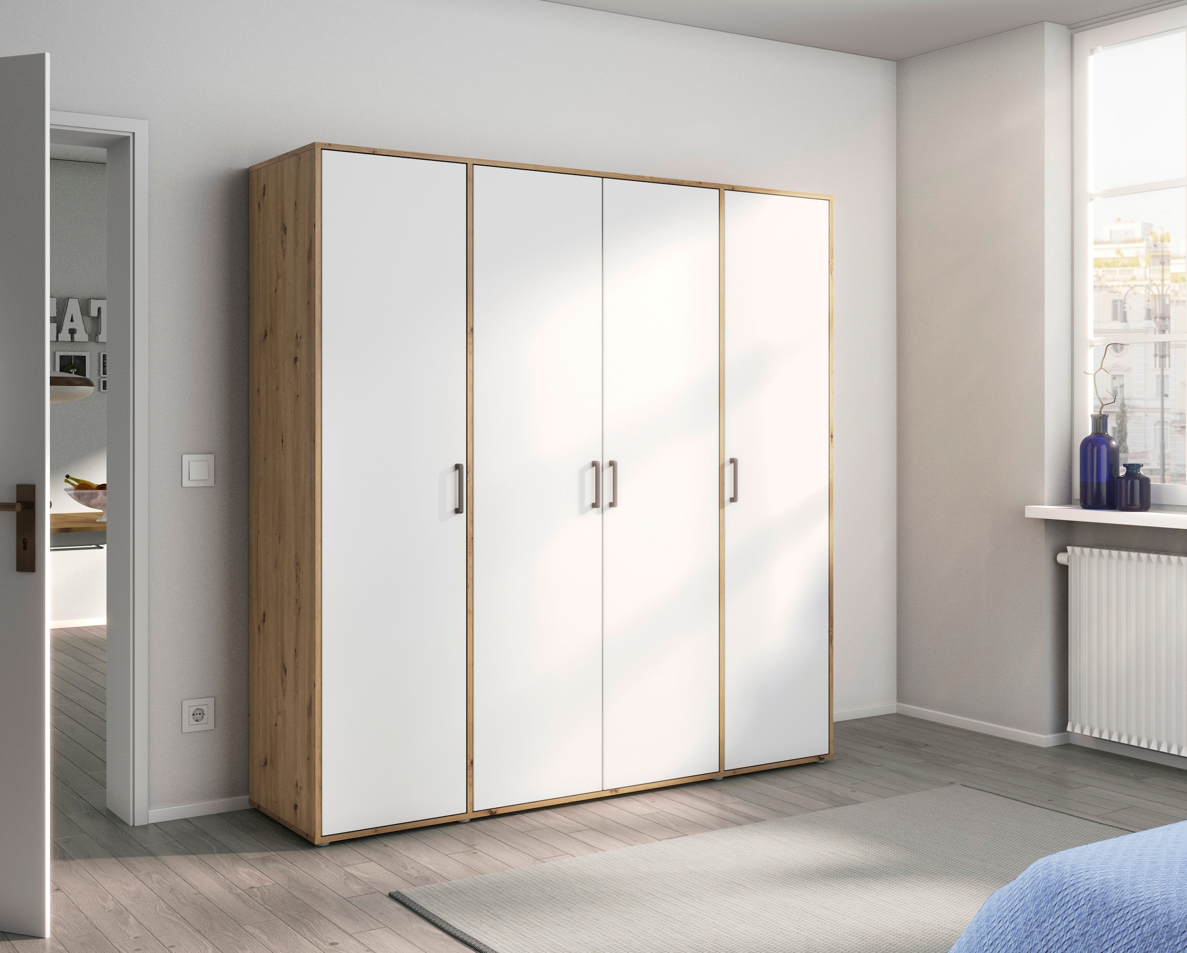 rauch Kleiderschrank »VOYAGER Otto´s Choice Garderobe Wäscheschrank TOPSELLER Schlafzimmer«, (in 3 verschiedenen Ausstattungen BASIC/CLASSIC/PREMIUM), Schrank mit modernen Griffen in viel Stauraum MADE IN GERMANY