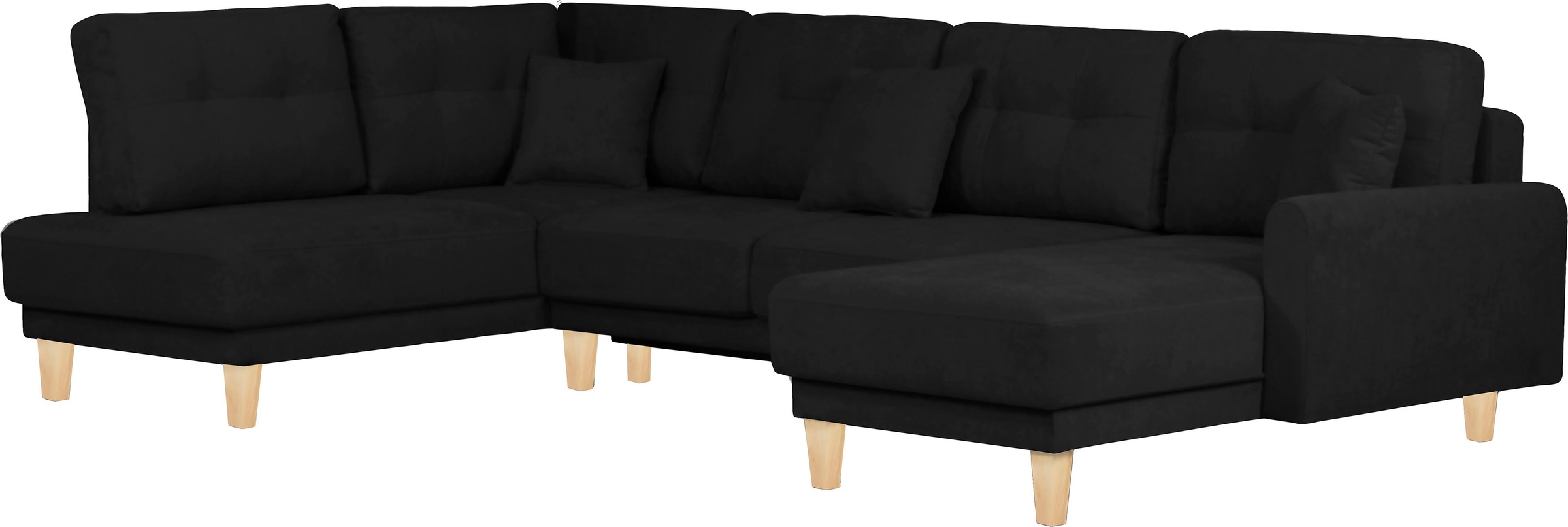 Home affaire Wohnlandschaft »TRIPLO U-Form wahlweise mit Schlaffunktion, B/T/H: 310/192/90 cm«, Schlafsofa, auch mit Bettkasten, Steppung im Rückenkissen