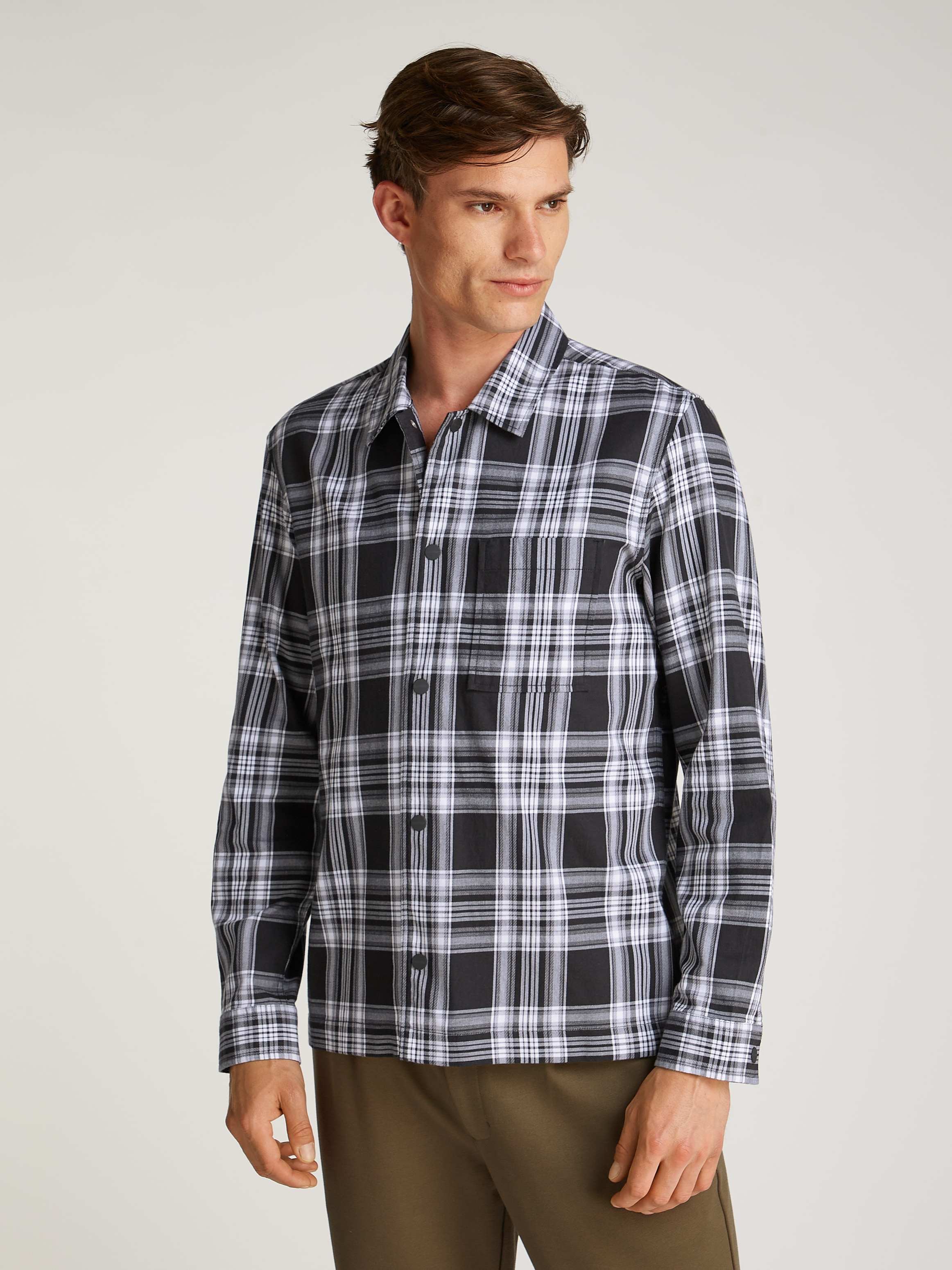 Calvin Klein Karohemd »TWILL CHECK SNAPS OVERSHIRT«, mit Logoprint