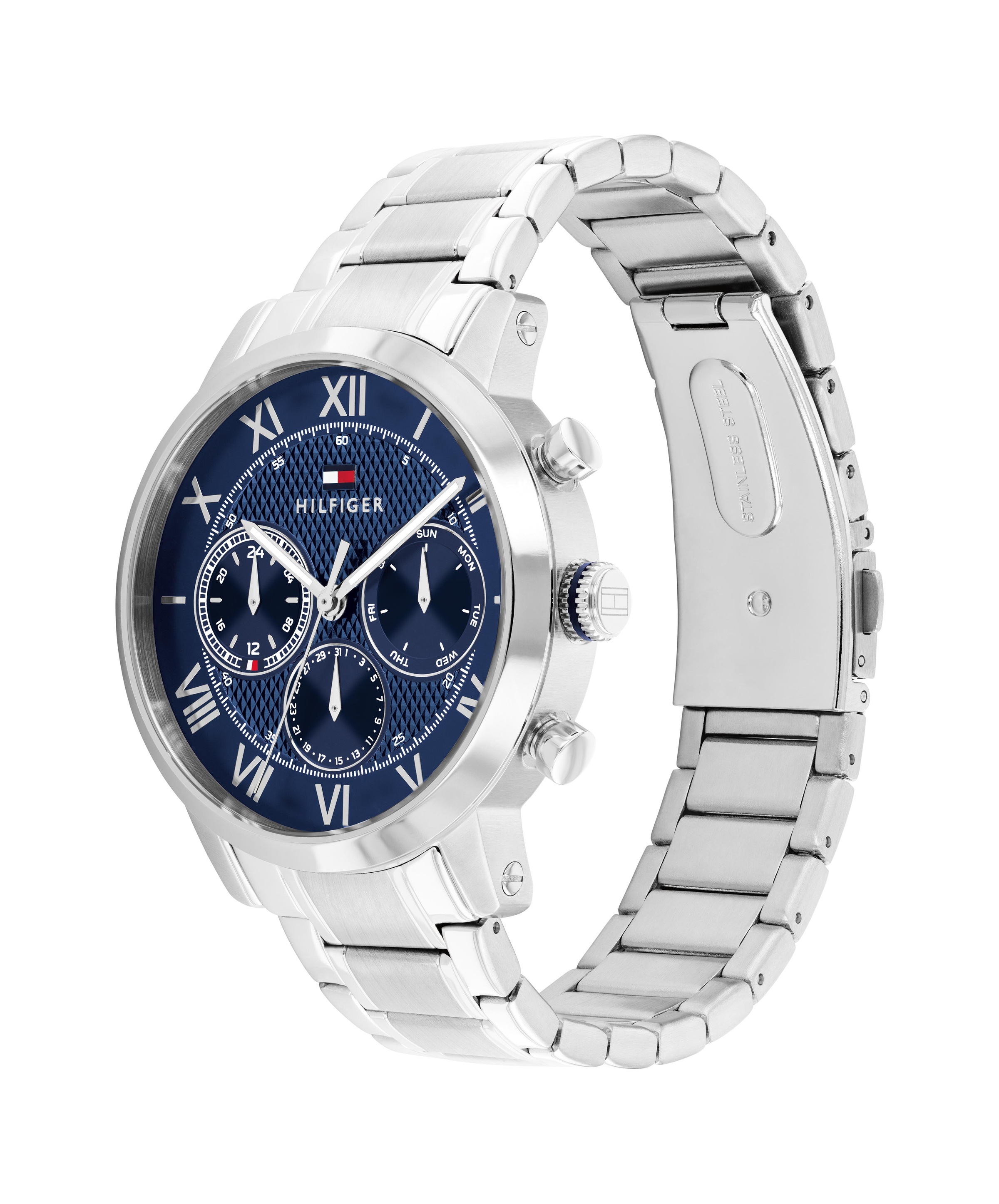 Tommy Hilfiger Multifunktionsuhr »TH-OXFORD« Quarzuhr, Armbanduhr, Herrenuhr, Edelstahlarmband, analog