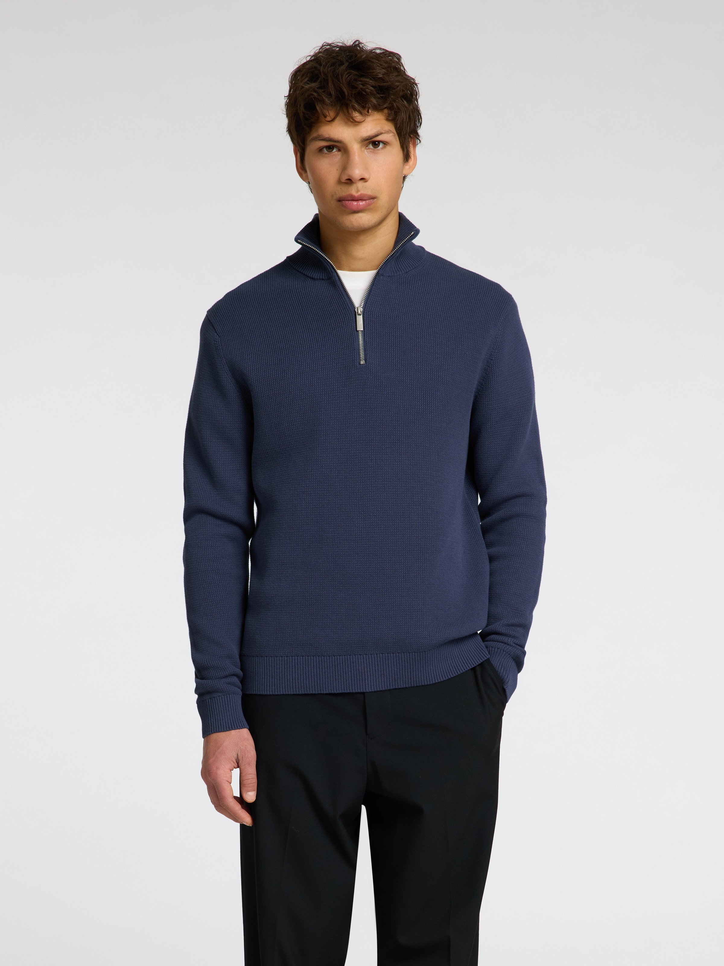 SELECTED HOMME Troyer "SLHDANE LS KNIT STRUCTURE HALF ZIP NOOS" günstig online kaufen