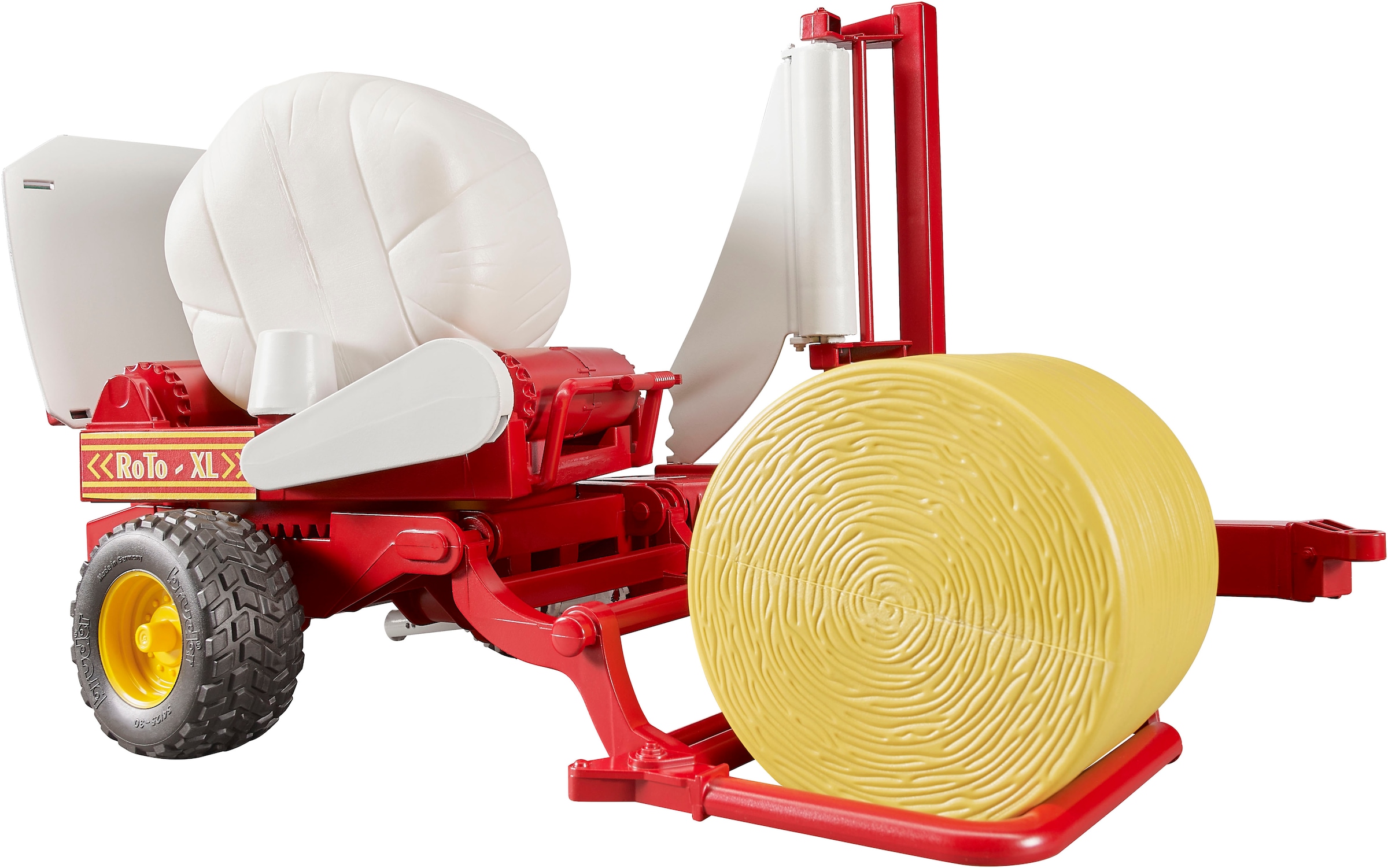 Bruder® Spielzeug-Landmaschine »Ballenwickler 38 cm mit Rundballen ocker/weiss (02122)« Made in Europe