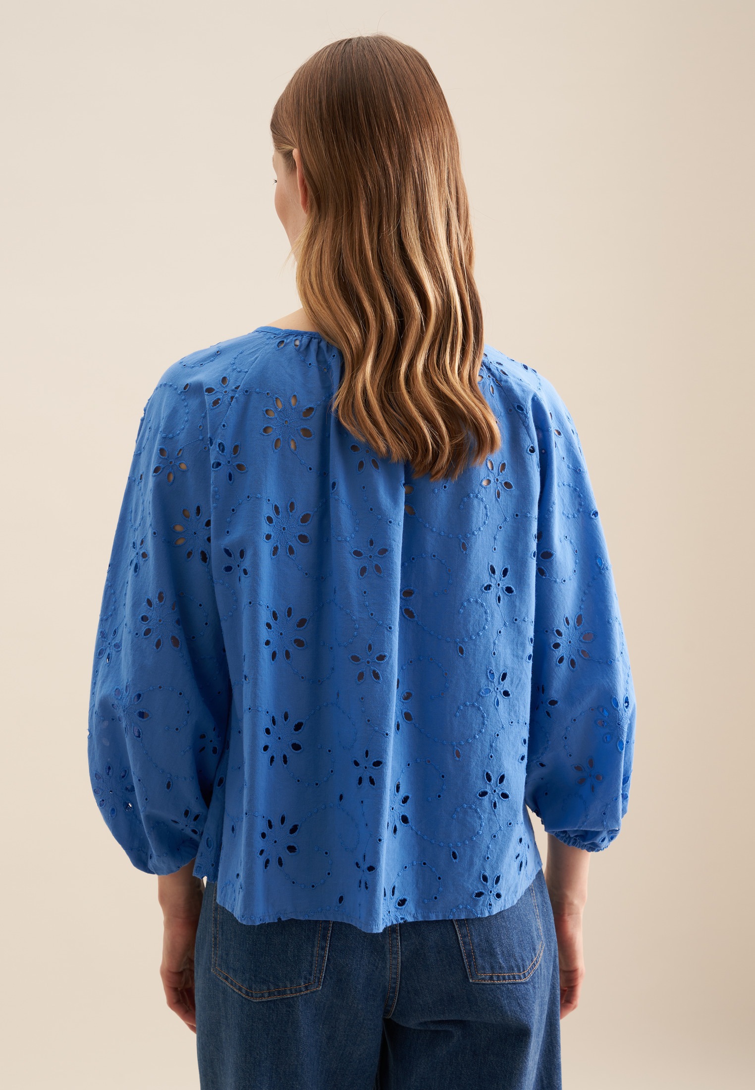 seidensticker Shirtbluse "Schwarze Rose" 3/4 Rundhals Stickerei günstig online kaufen