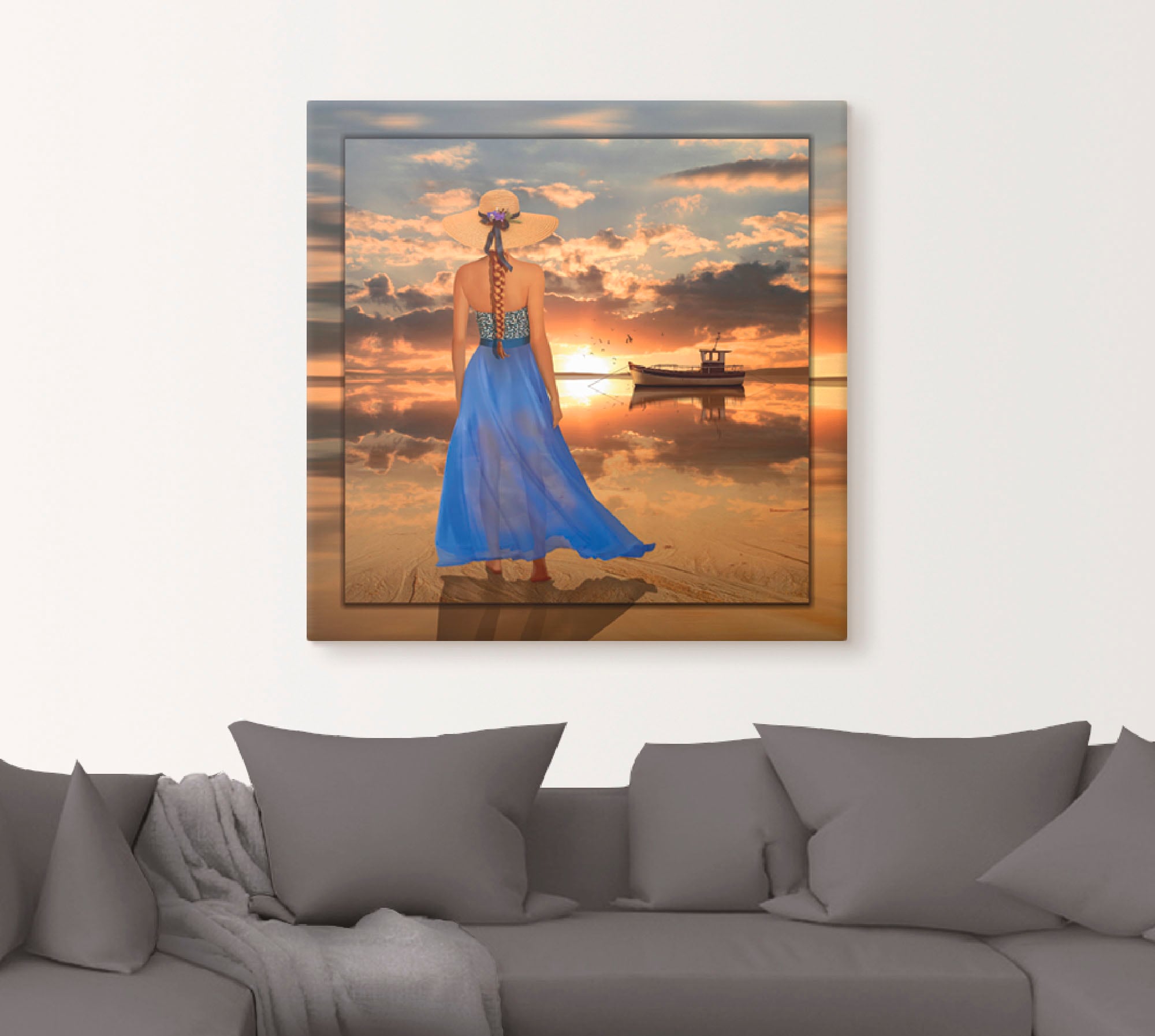 Artland Wandbild »Sommergefühle«, Frau, (1 St.), als Leinwandbild, Wandaufkleber oder Poster in versch. Größen