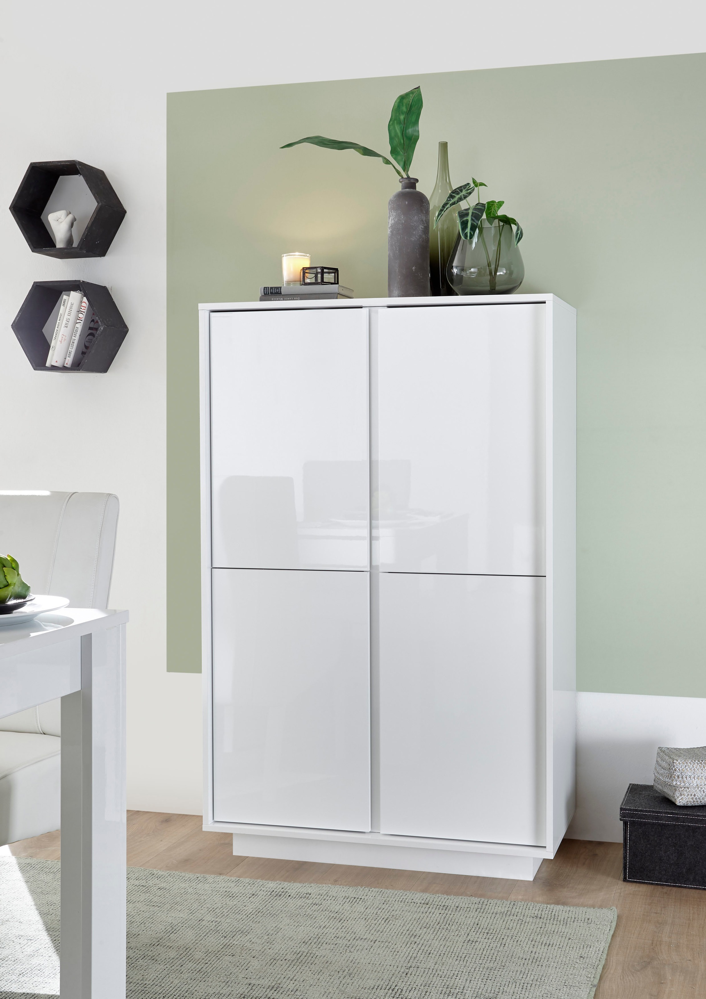 Home affaire Highboard "Ice" grifflos günstig online kaufen