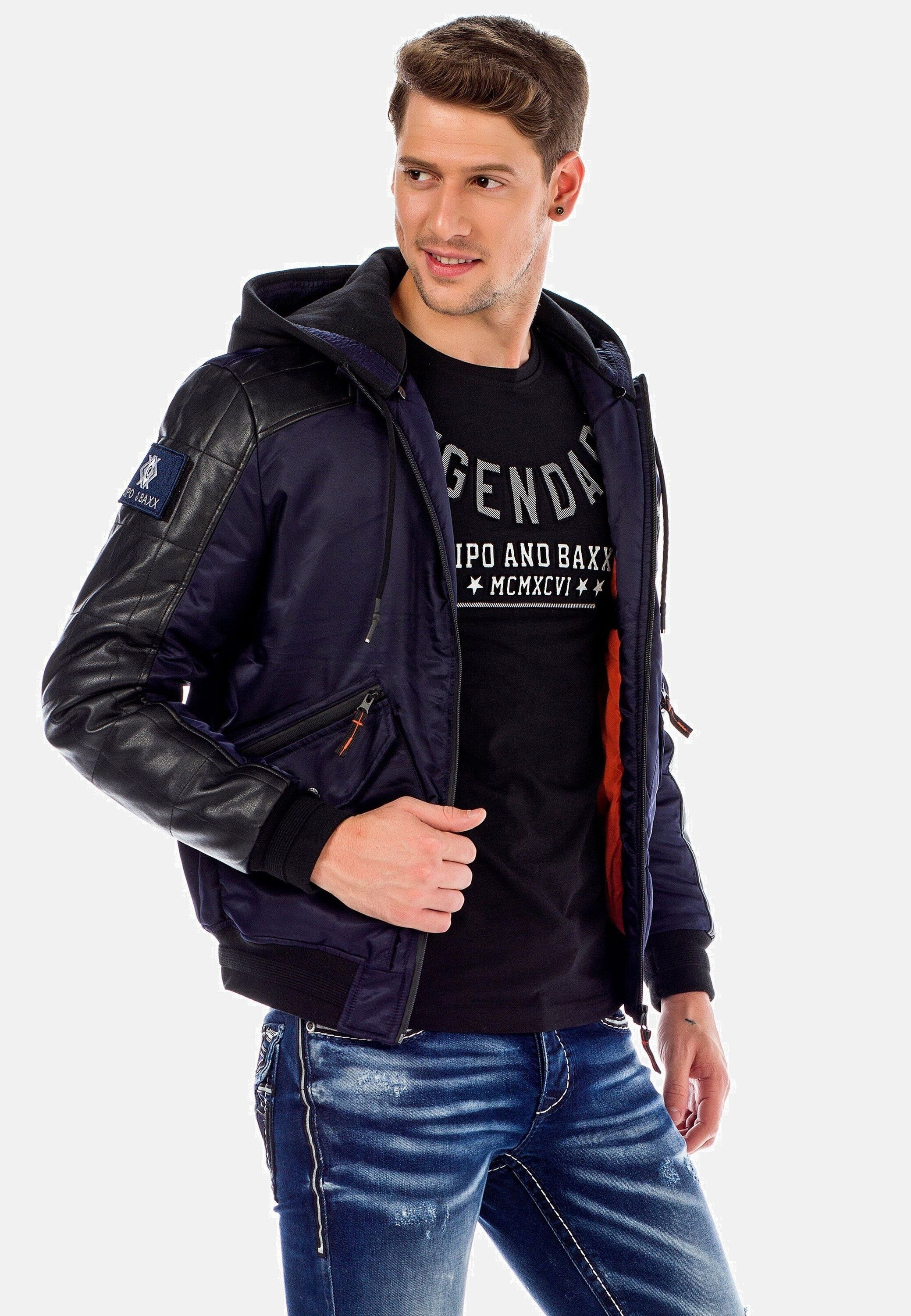 Cipo & Baxx Bomberjacke »Jacke«, mit Kapuze, mit abnehmbarer Kapuze, CM-134