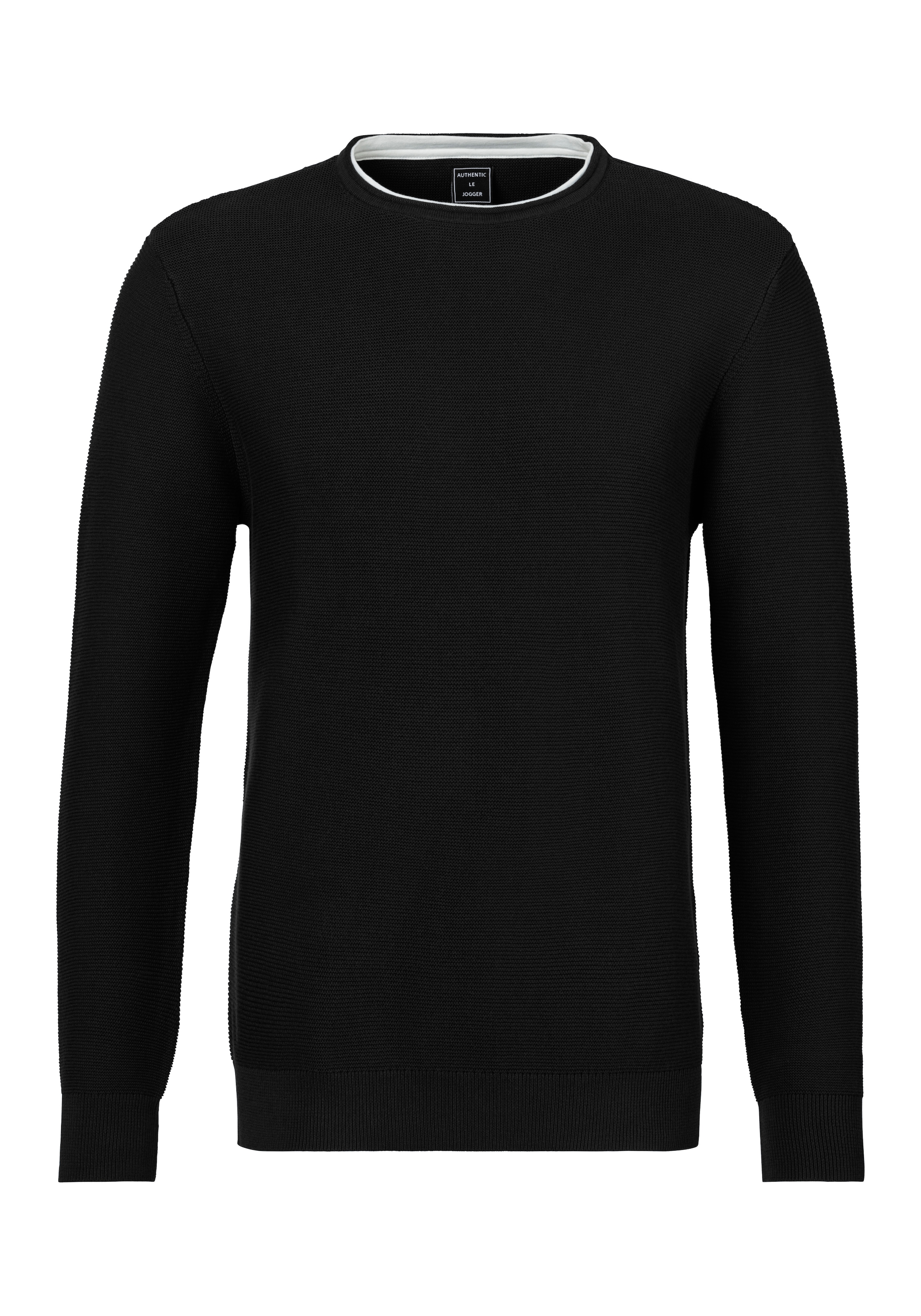 AUTHENTIC LE JOGGER Strickpullover mit Double-Layer Optik, Pullover aus reiner Baumwolle