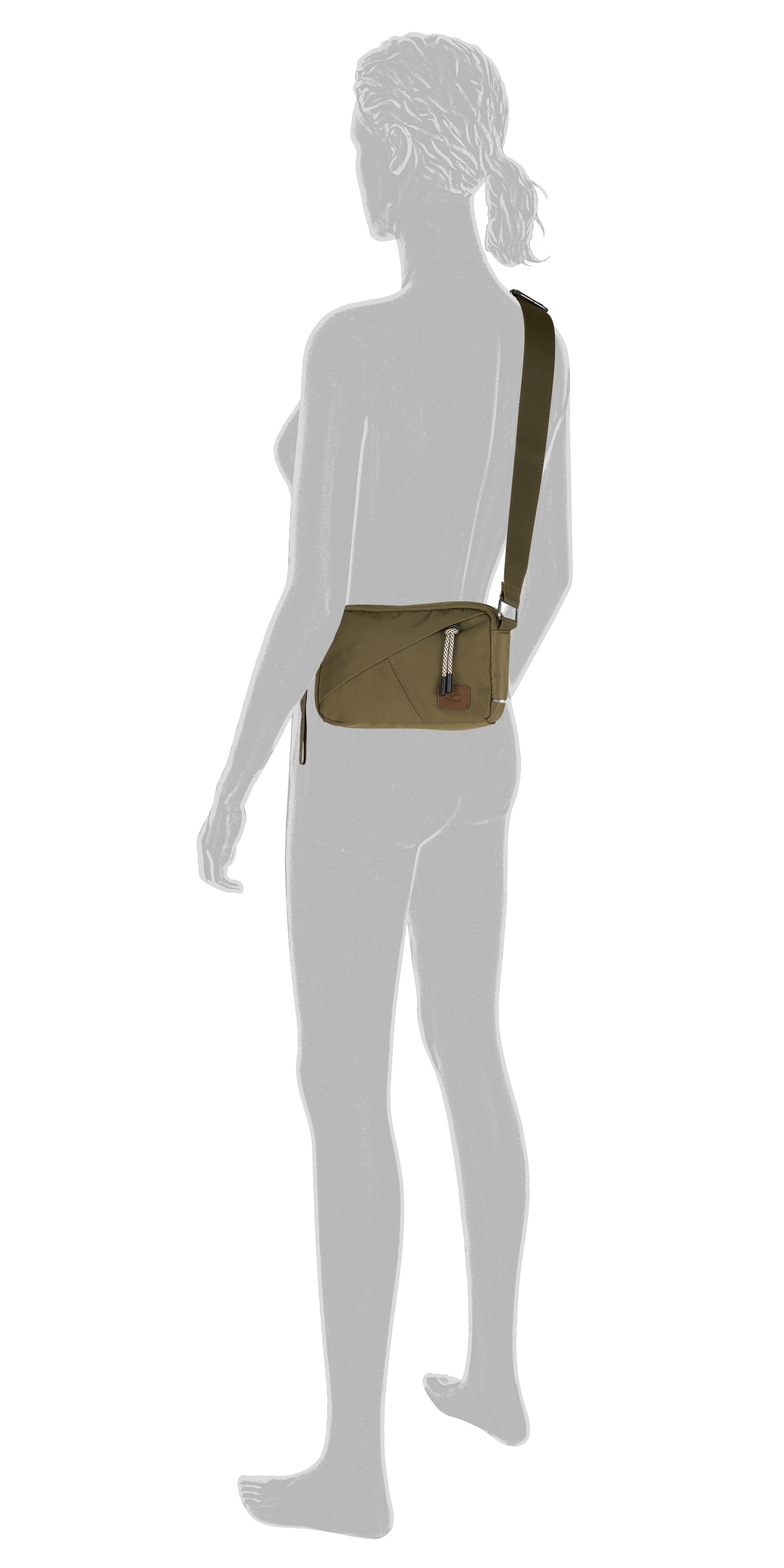camel active Handtasche »Aurum«, aus recyceltem, robusten Nylon leichtgewichtig mit feinen Details